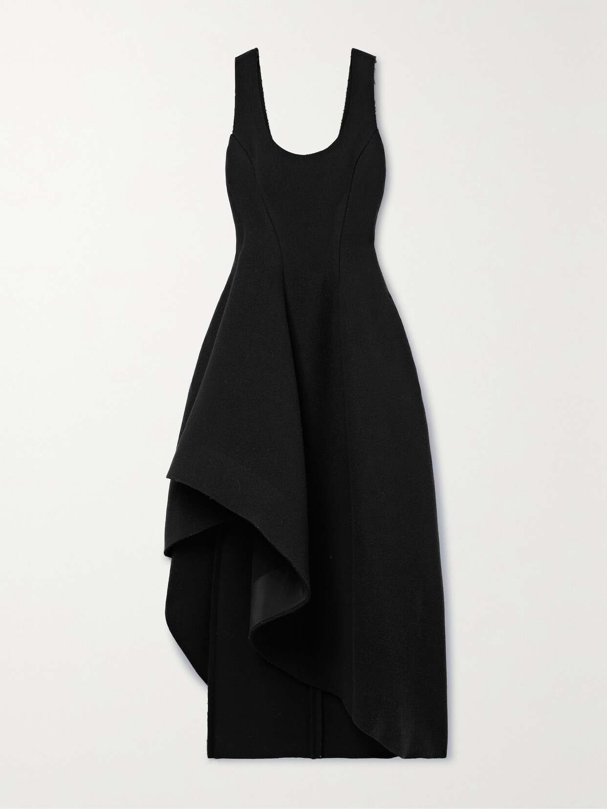 Jason Wu Collection Asymmetric Draped Wool-felt Dress - Black