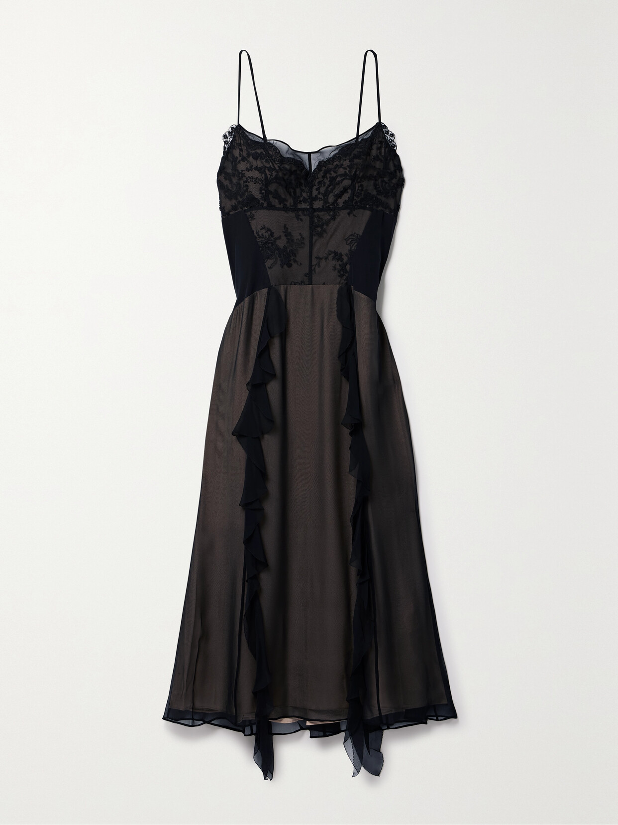 Jason Wu Collection Silk-chiffon And Embroidered Cotton-blend Tulle Midi Dress