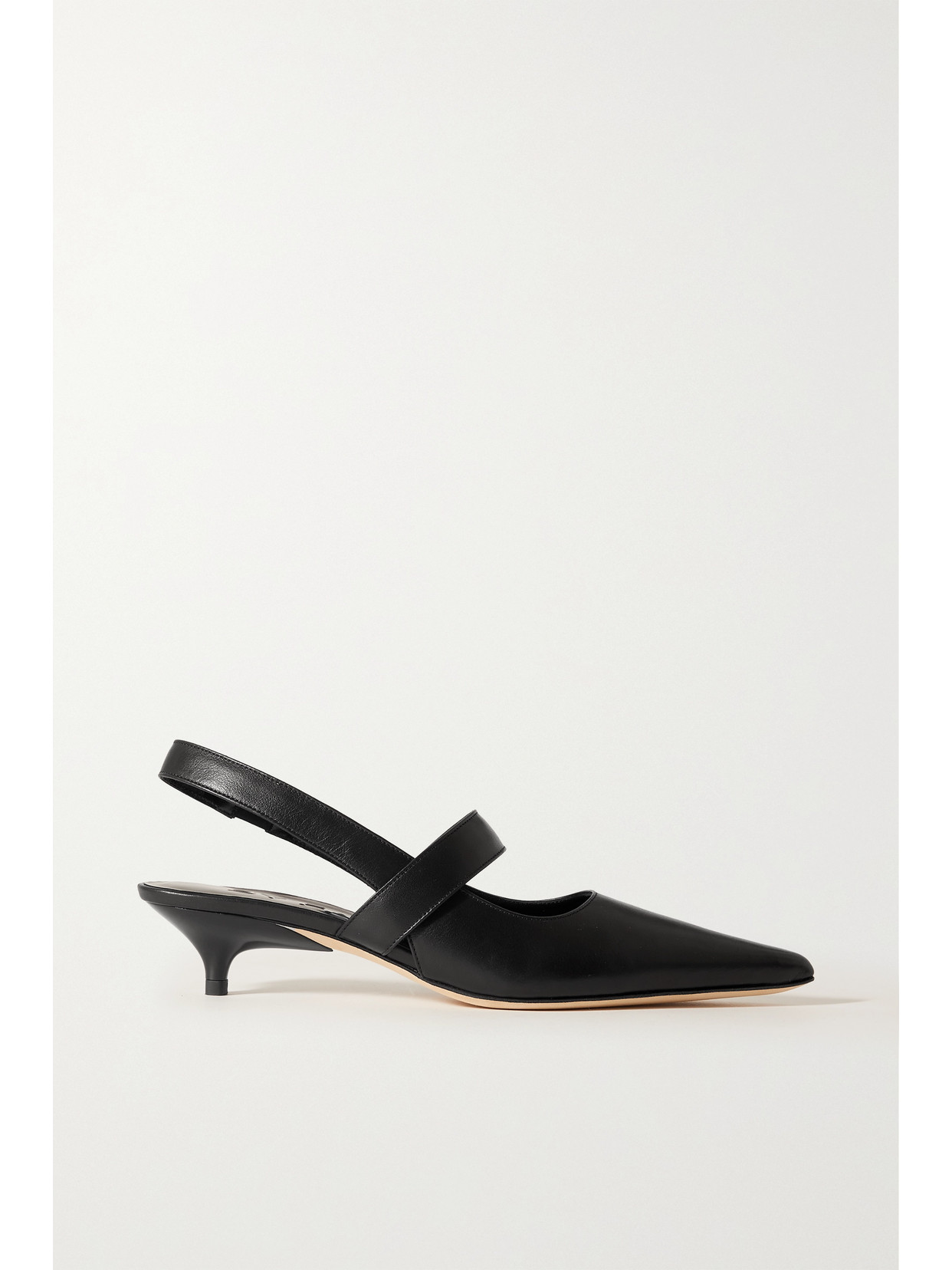 BY FAR - Shirley Leather Slingback Pumps - Black