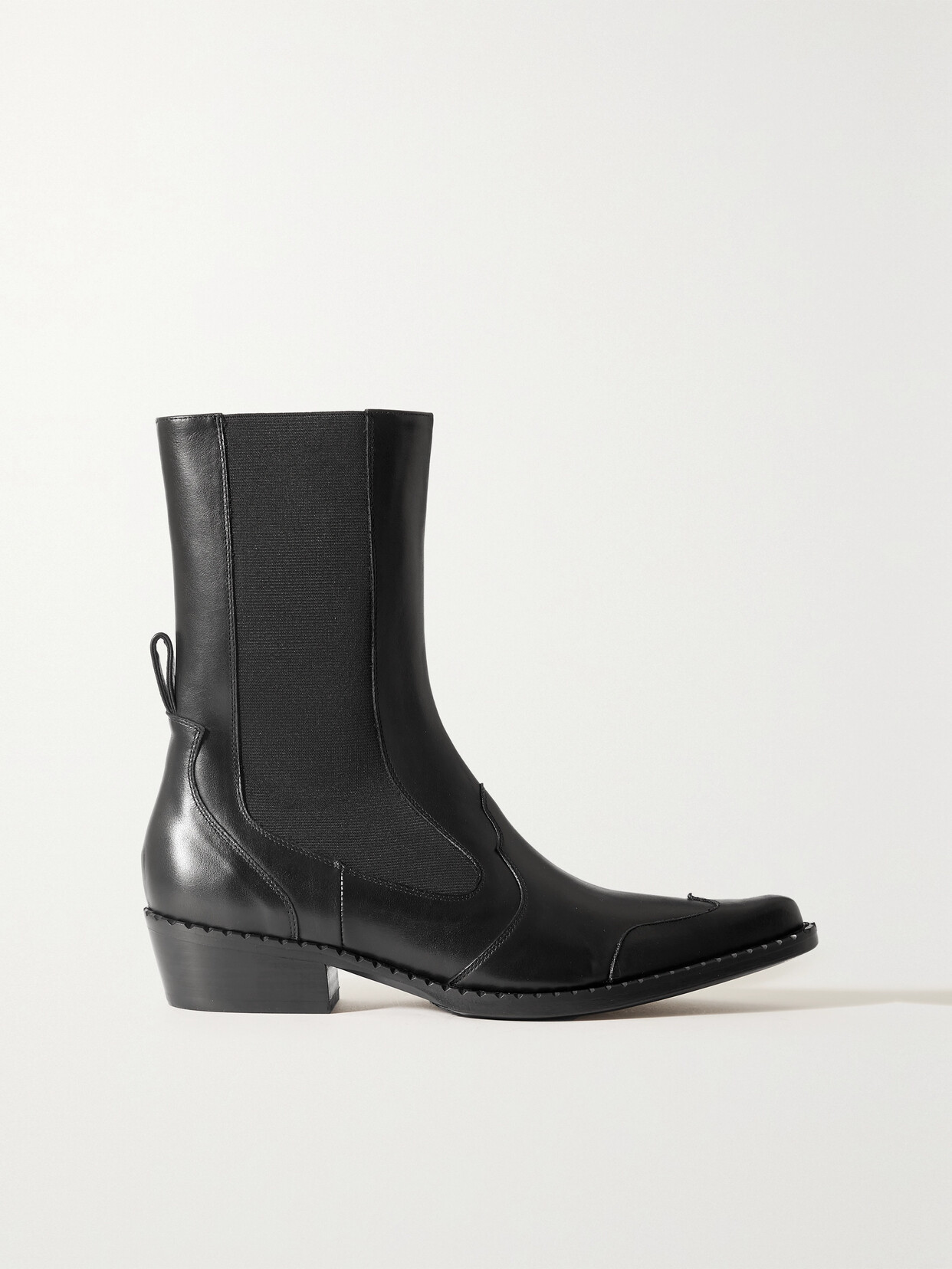 BY FAR - Otis Leather Ankle Boots - Black