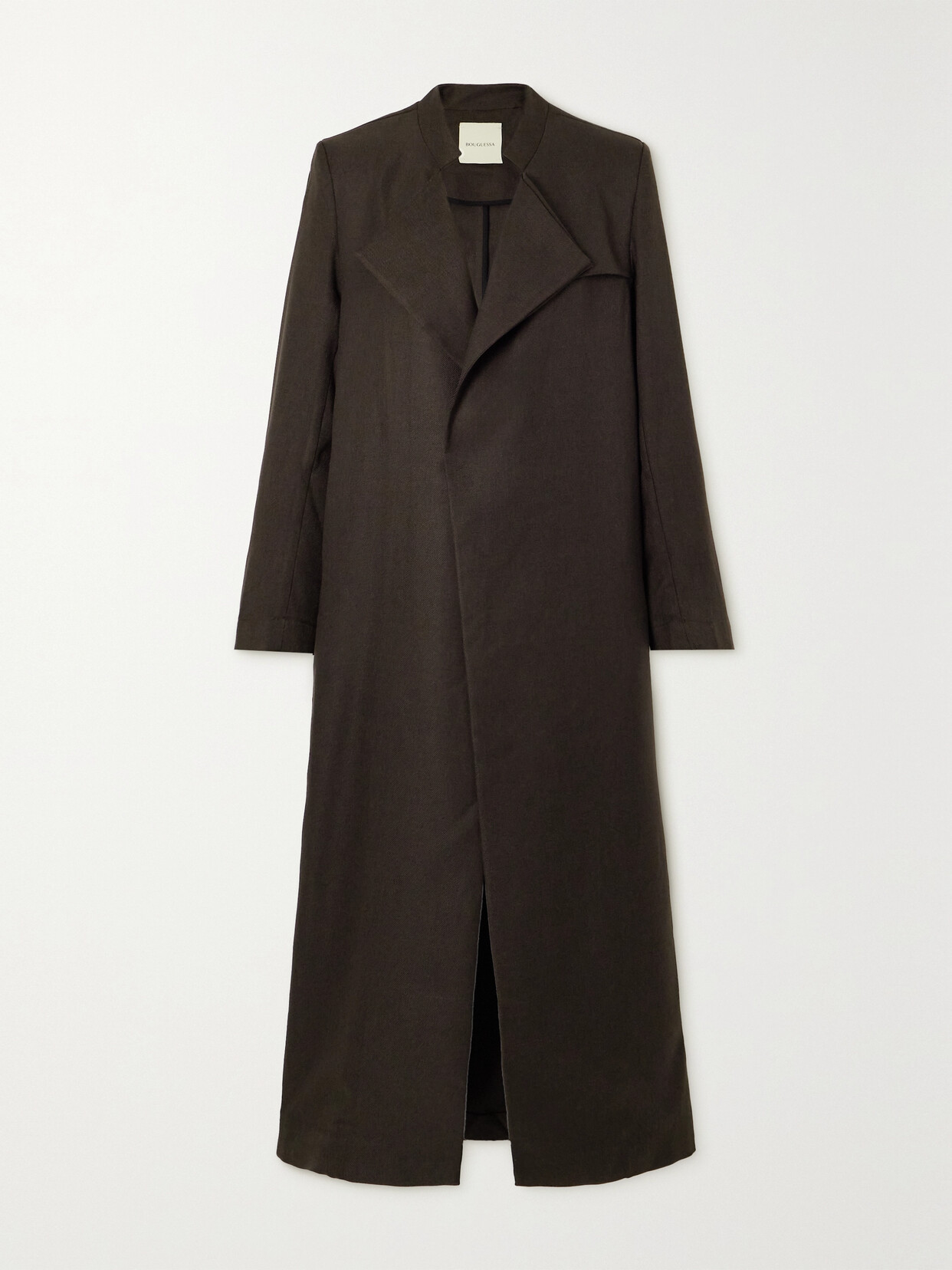 Bouguessa Rana Recycled-twill Trench Coat In Brown