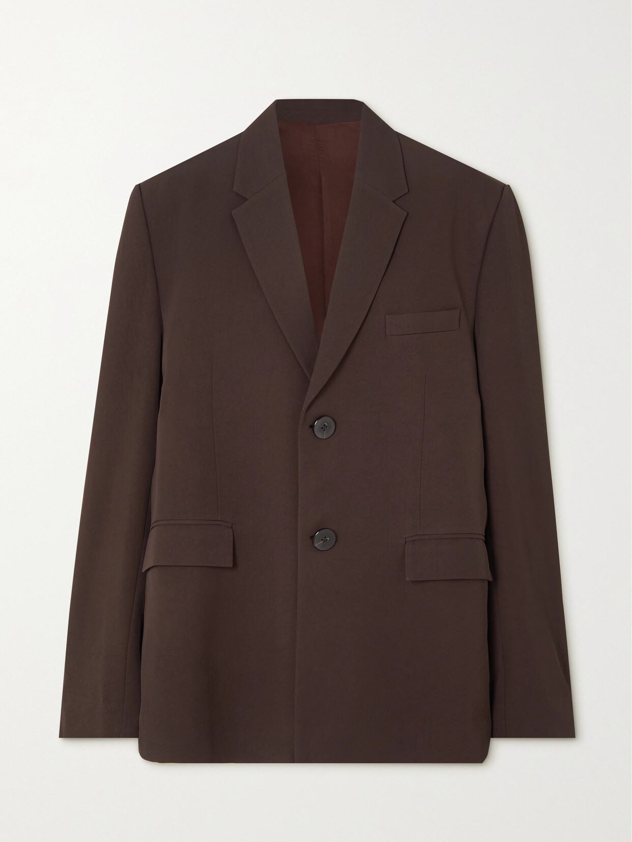 Bouguessa Jill Oversized Twill Blazer In Brown