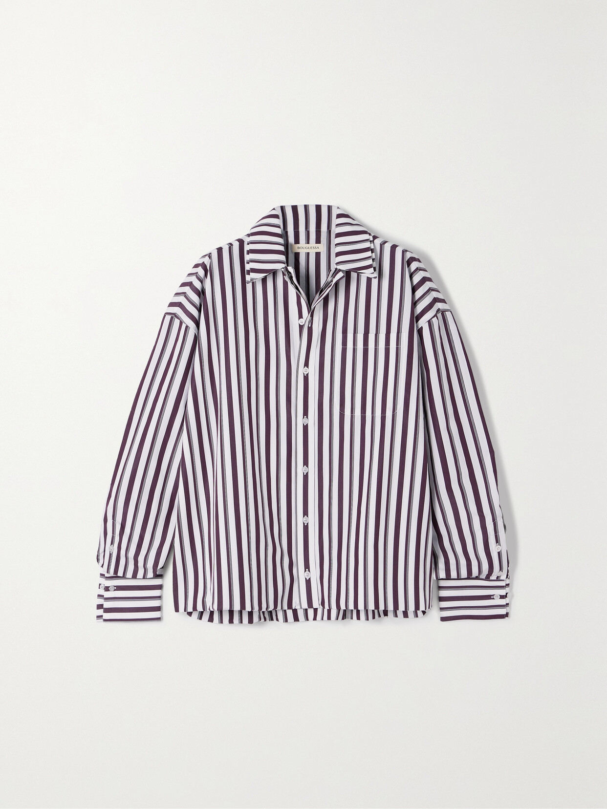 Bouguessa Alba Oversized Striped Cotton-poplin Shirt In White