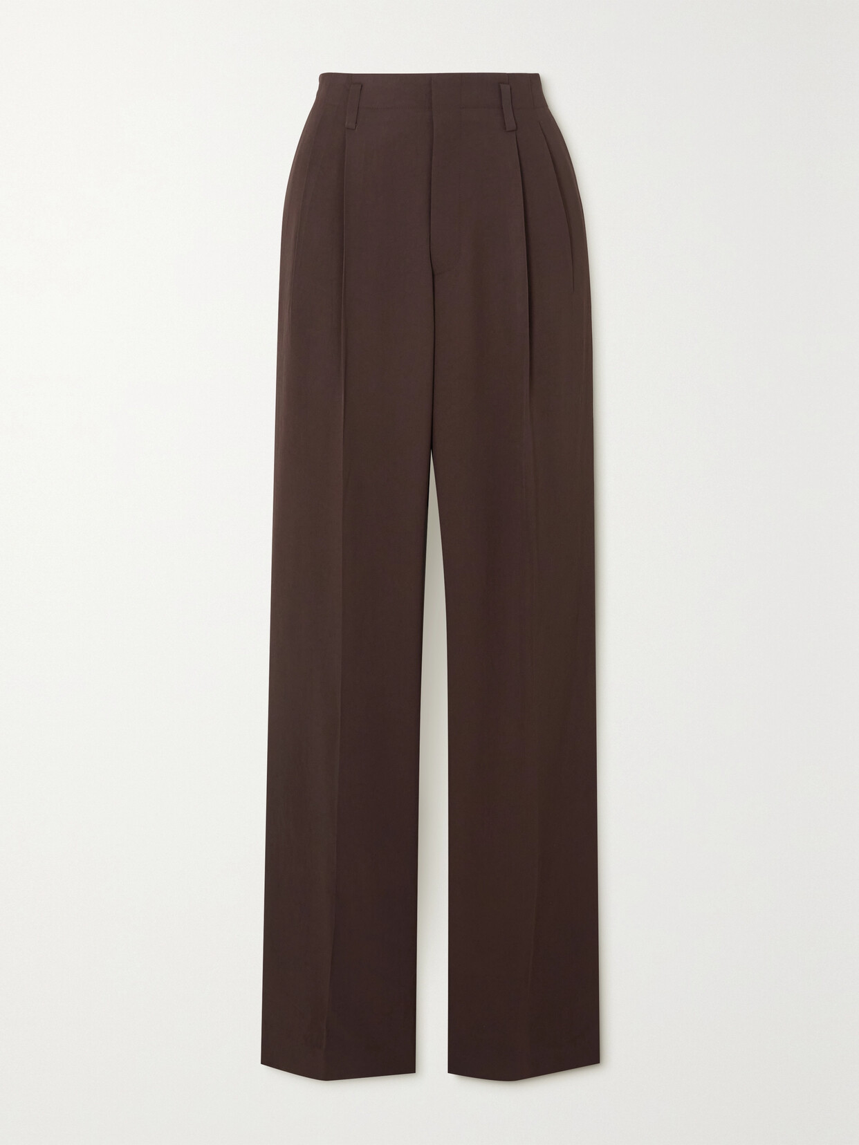 Bouguessa - Jill Pleated Twill Wide-leg Pants - Brown