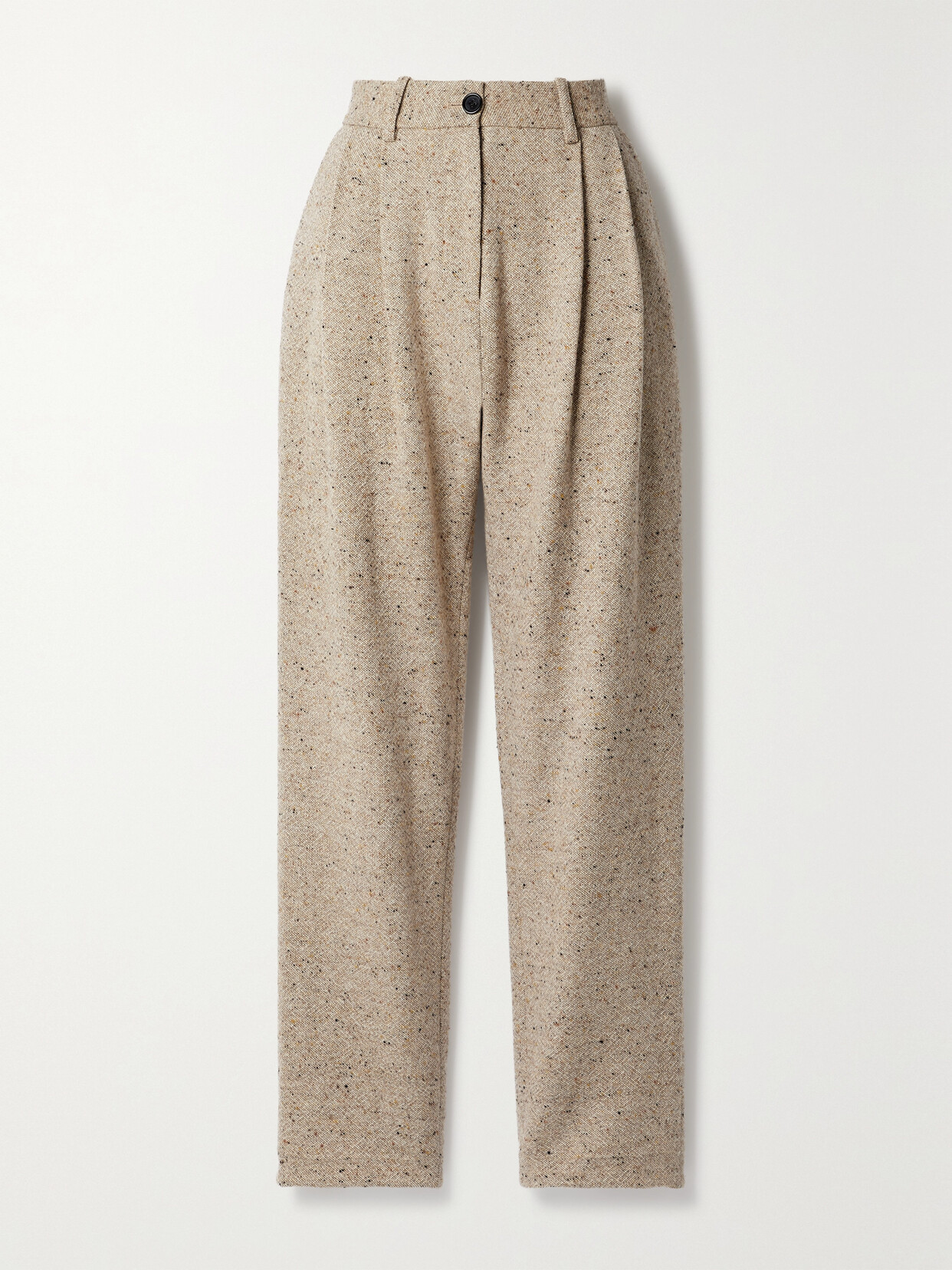 Co - Pleated Straight-leg Wool Pants - Neutrals