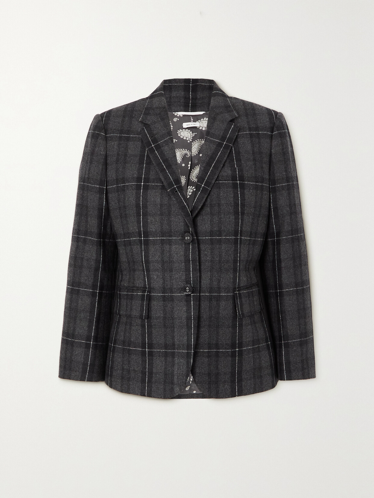 Thom Browne Checked Wool And Cashmere-blend Blazer In Gray