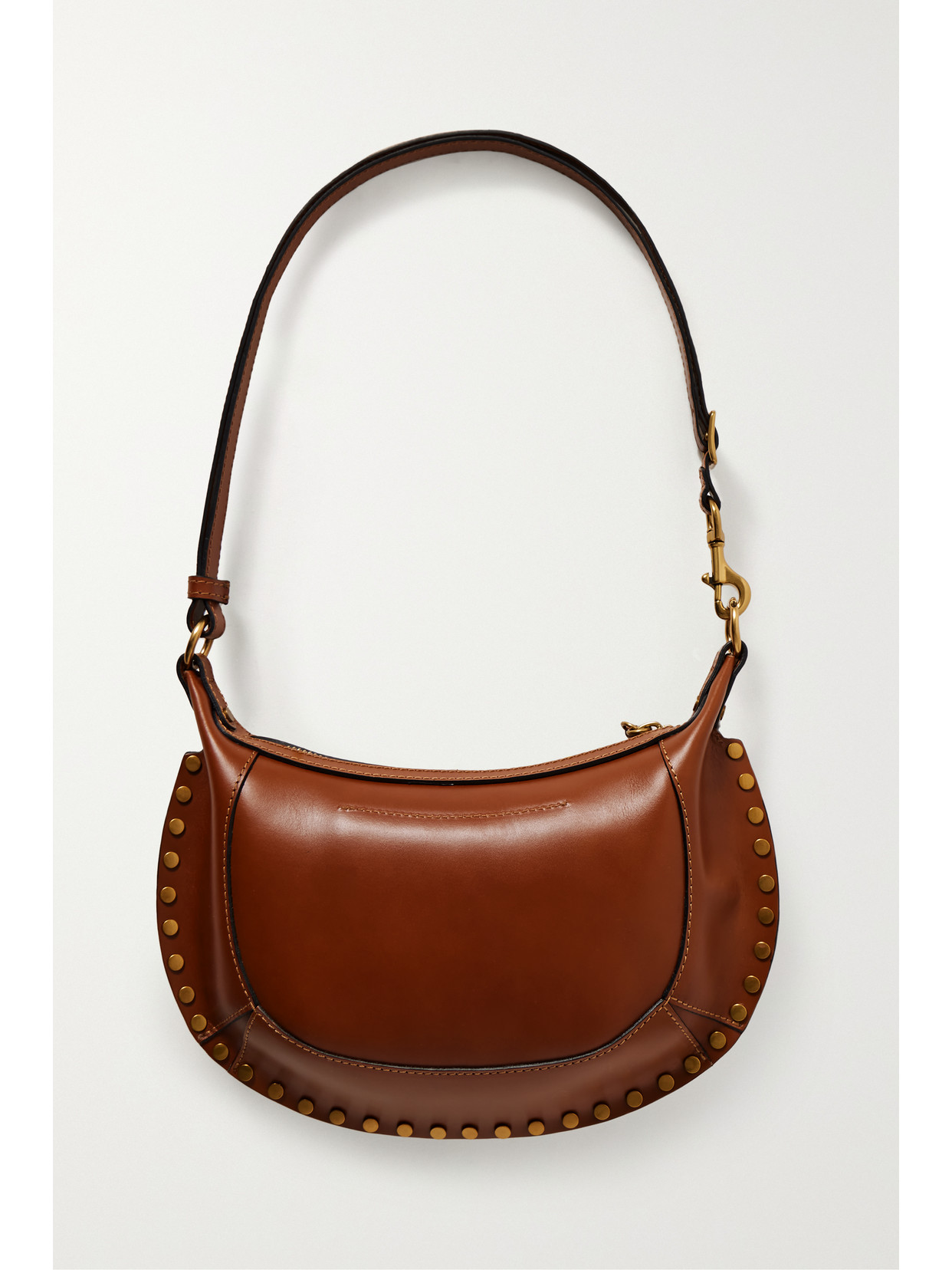 ISABEL MARANT OSKAN MOON STUDDED LEATHER SHOULDER BAG