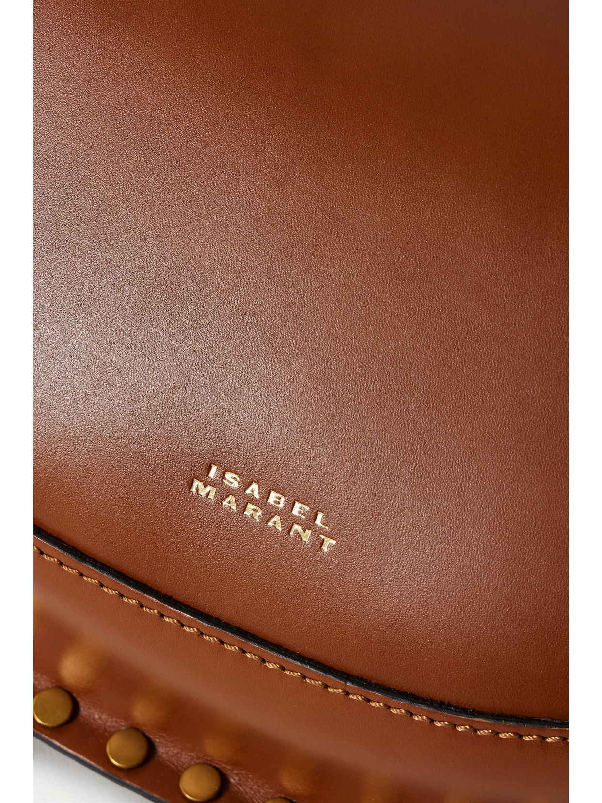 ISABEL MARANT OSKAN MOON STUDDED LEATHER SHOULDER BAG