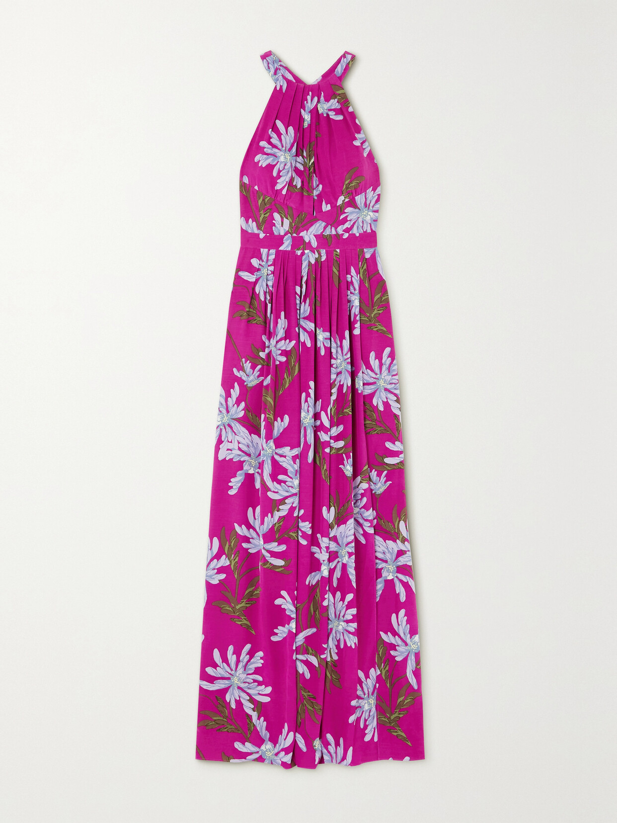 Diane von Furstenberg - Ziva Floral-print Crepe Halterneck Maxi Dress - Purple