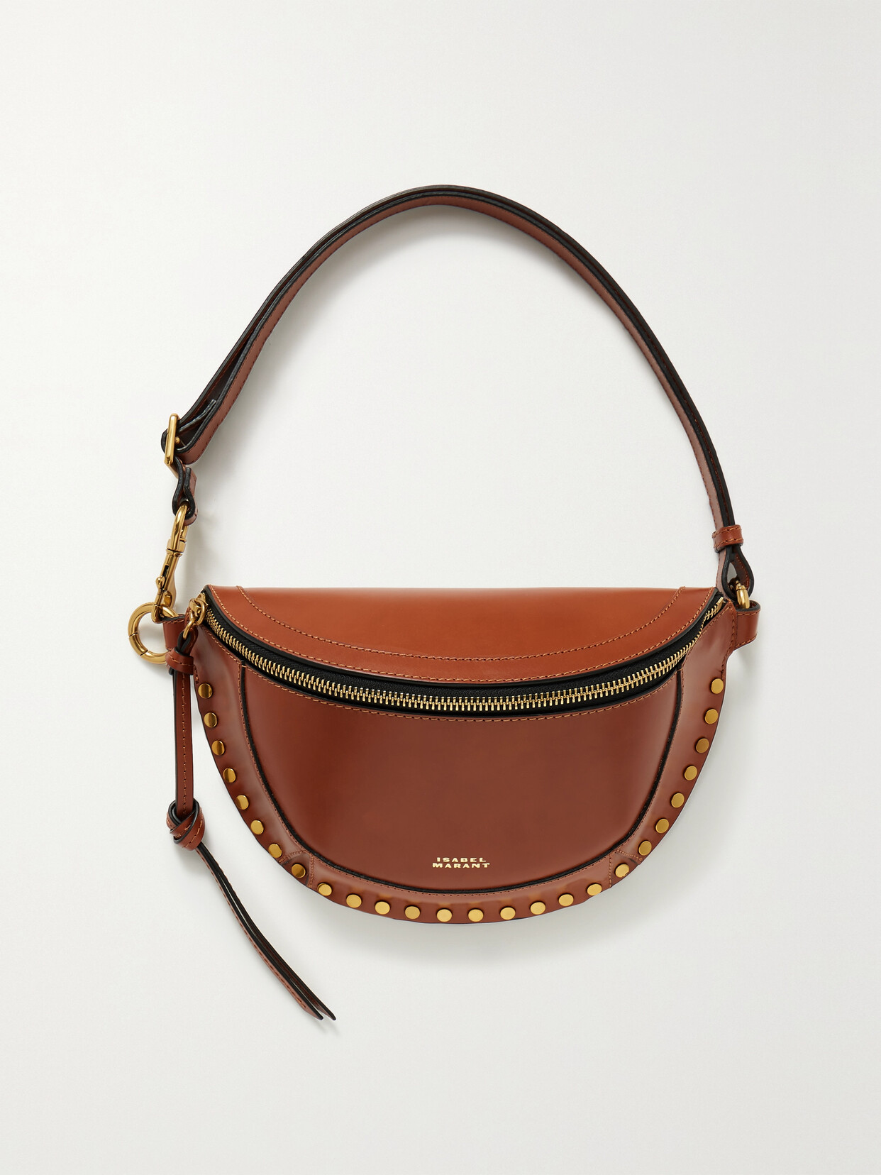 Isabel Marant Skano Studded Leather Belt Bag In Brown