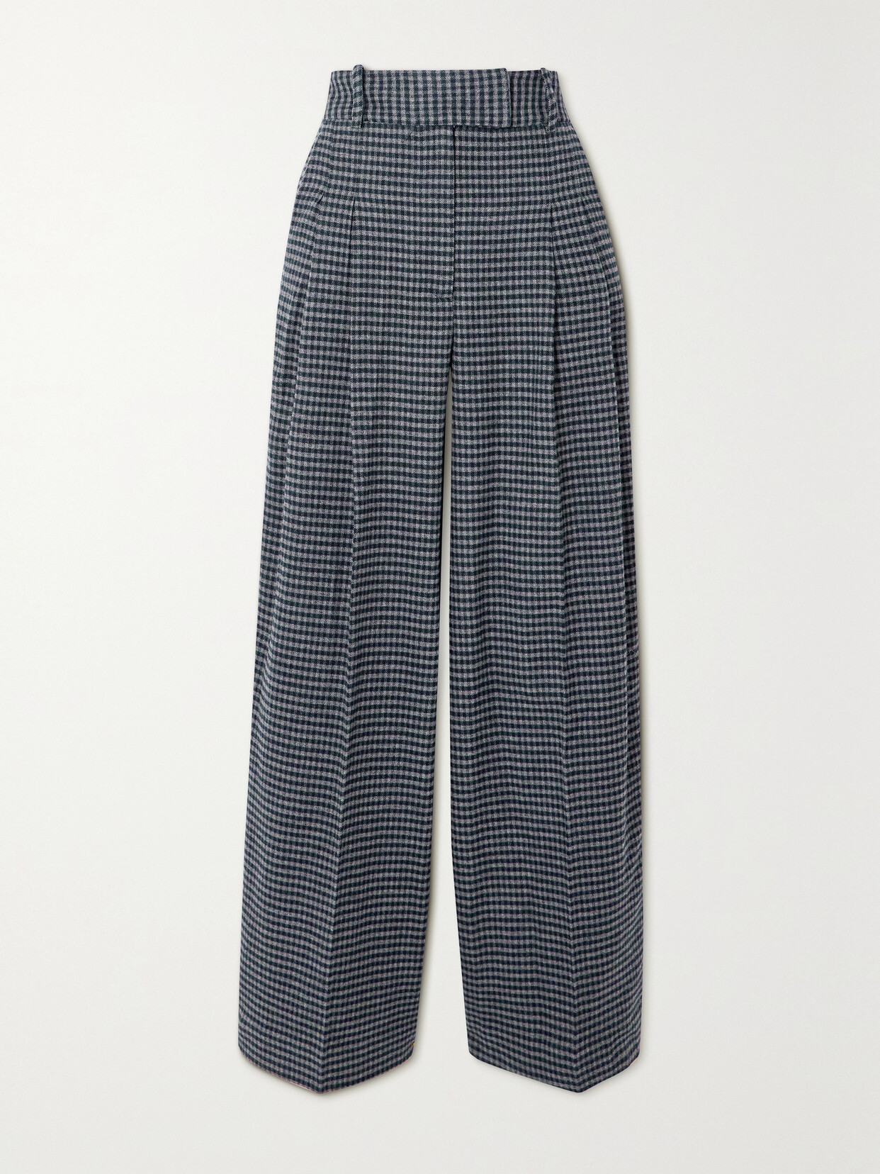 By Malene Birger - Cymbaria Checked Organic Cotton Wide-leg Pants - Gray