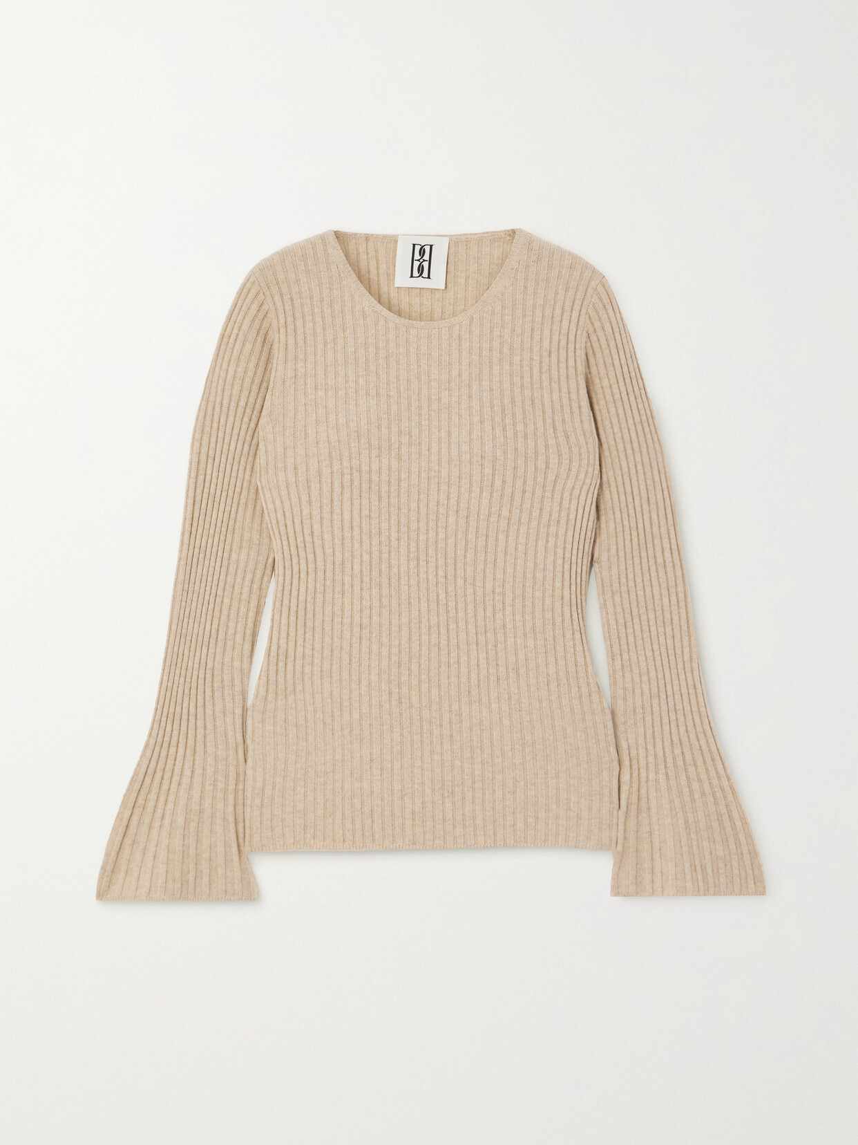 By Malene Birger Cyrema Ribbed Wool Sweater - Neutrals