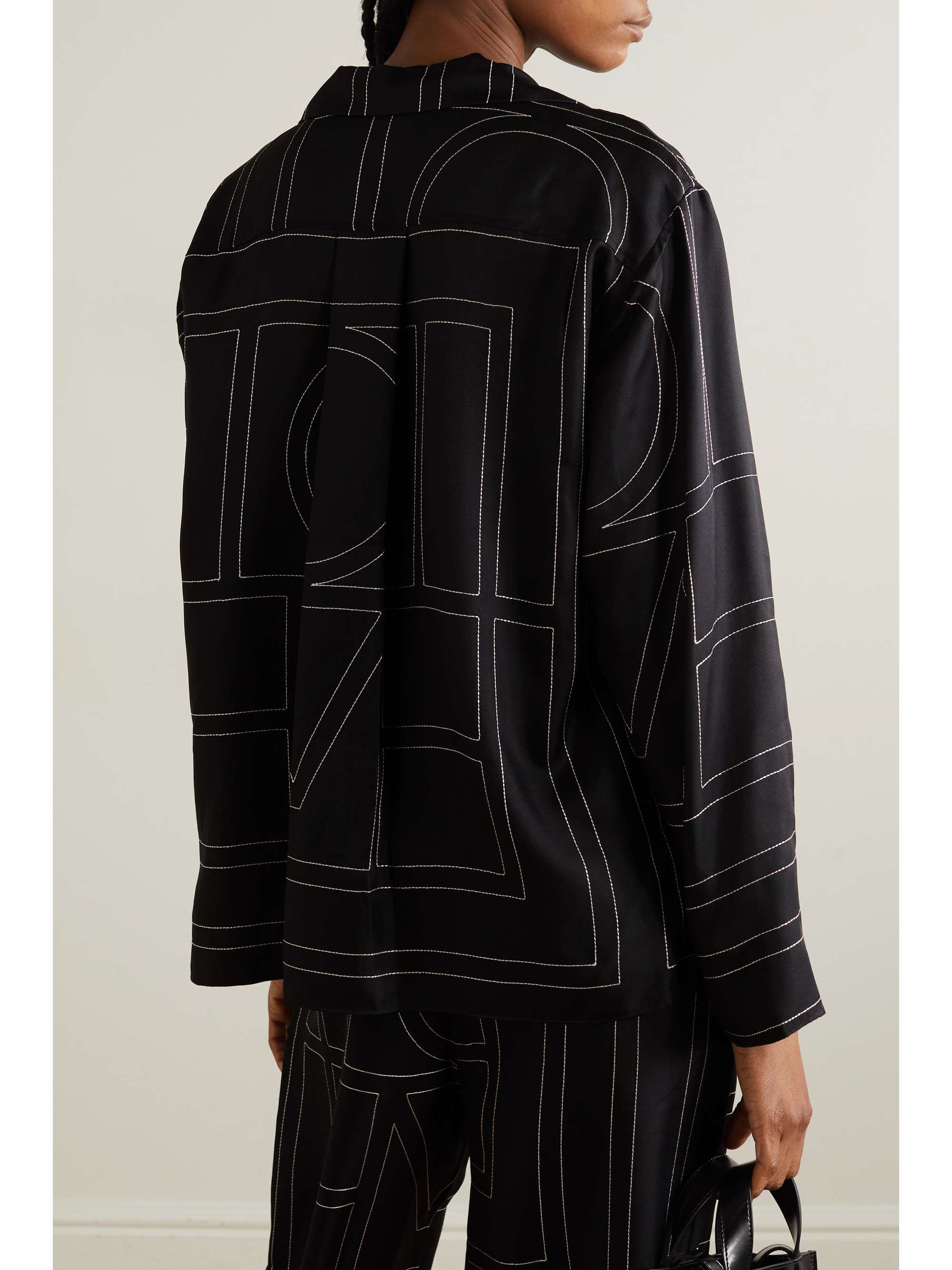 TOTEME Embroidered silk-twill shirt
