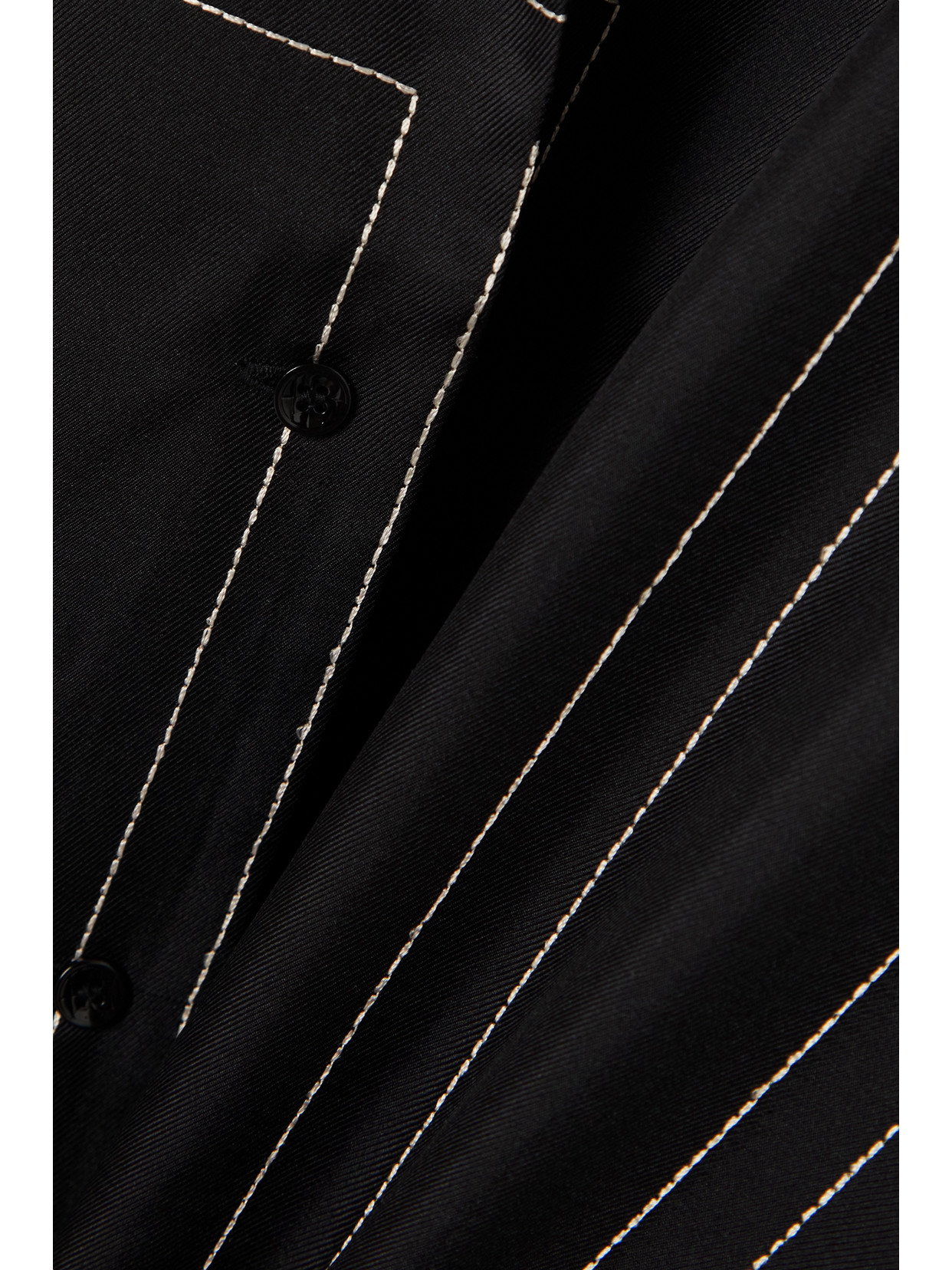 Shop Totême Embroidered Silk-twill Shirt In Black