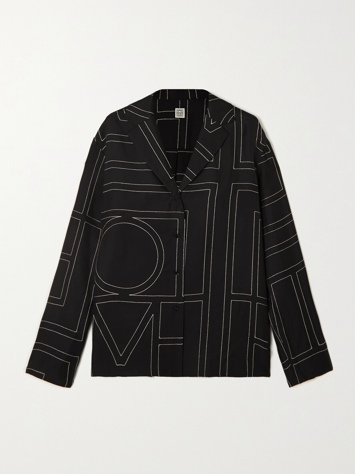 Totême Monogram Pyjama Shirt In Black