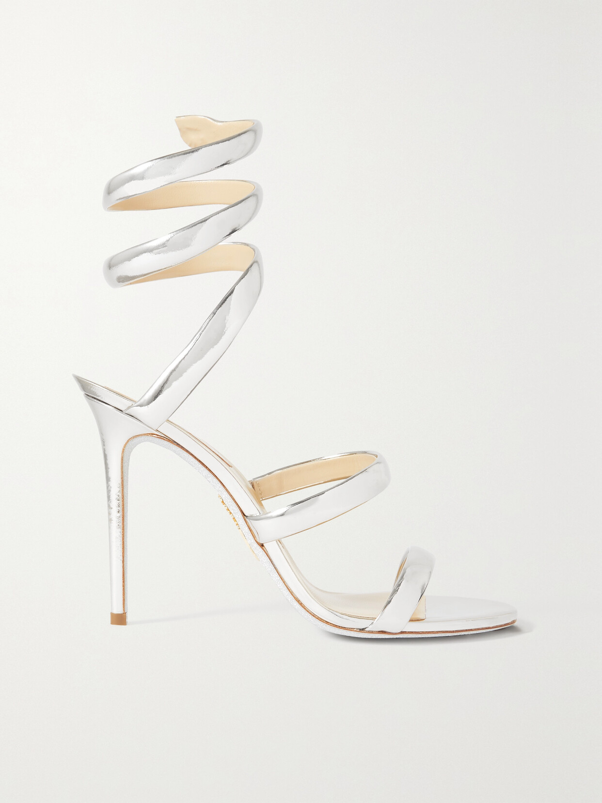 René Caovilla Cleopatra Metallic Patent-leather Pumps - Gold