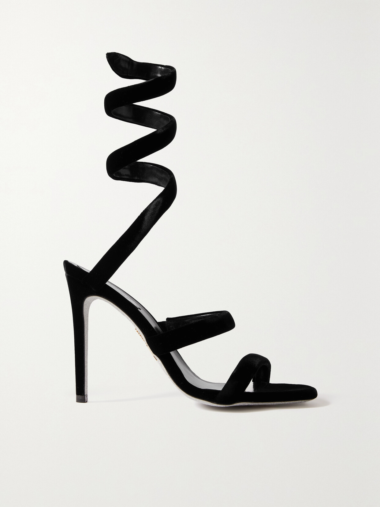René Caovilla Cleopatra Velvet Sandals - Black