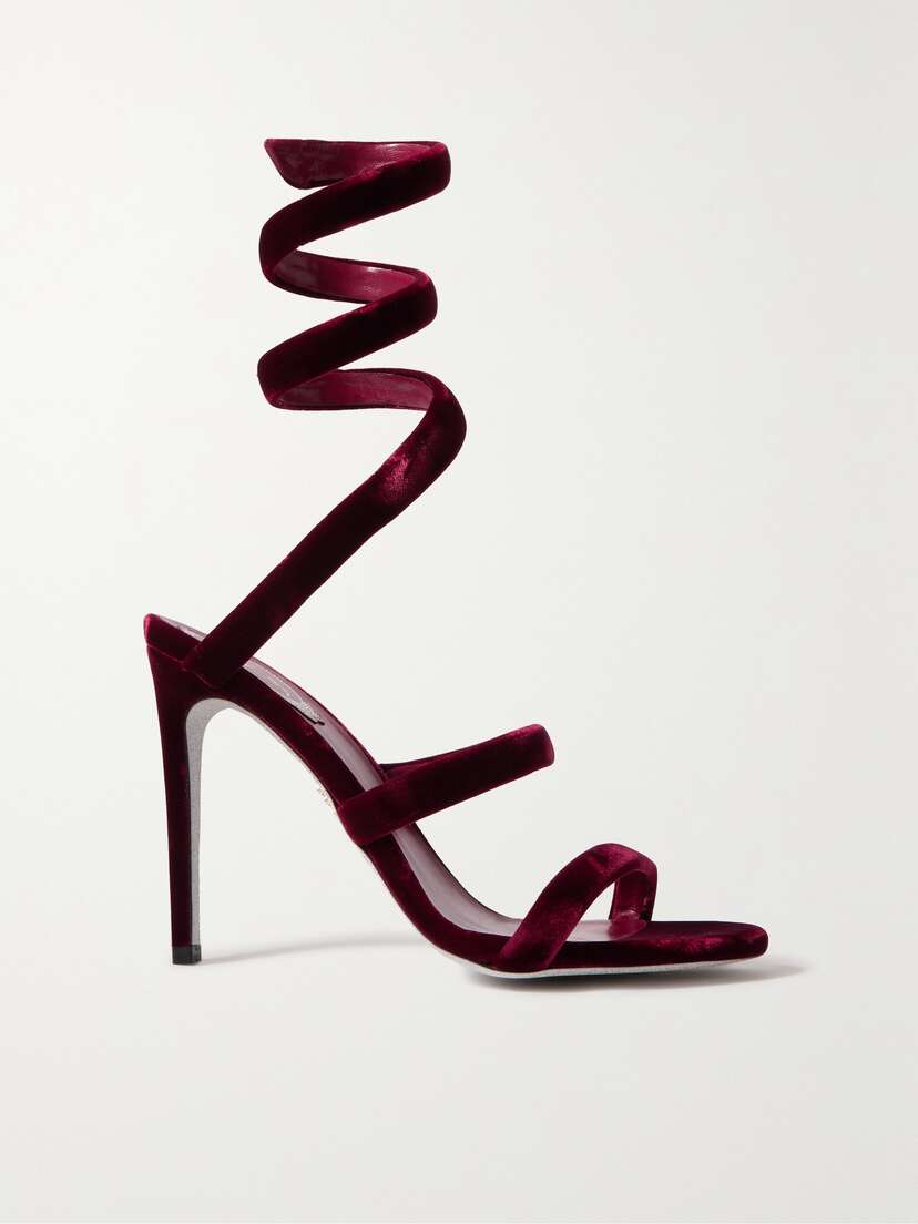 René Caovilla Cleopatra Velvet Sandals