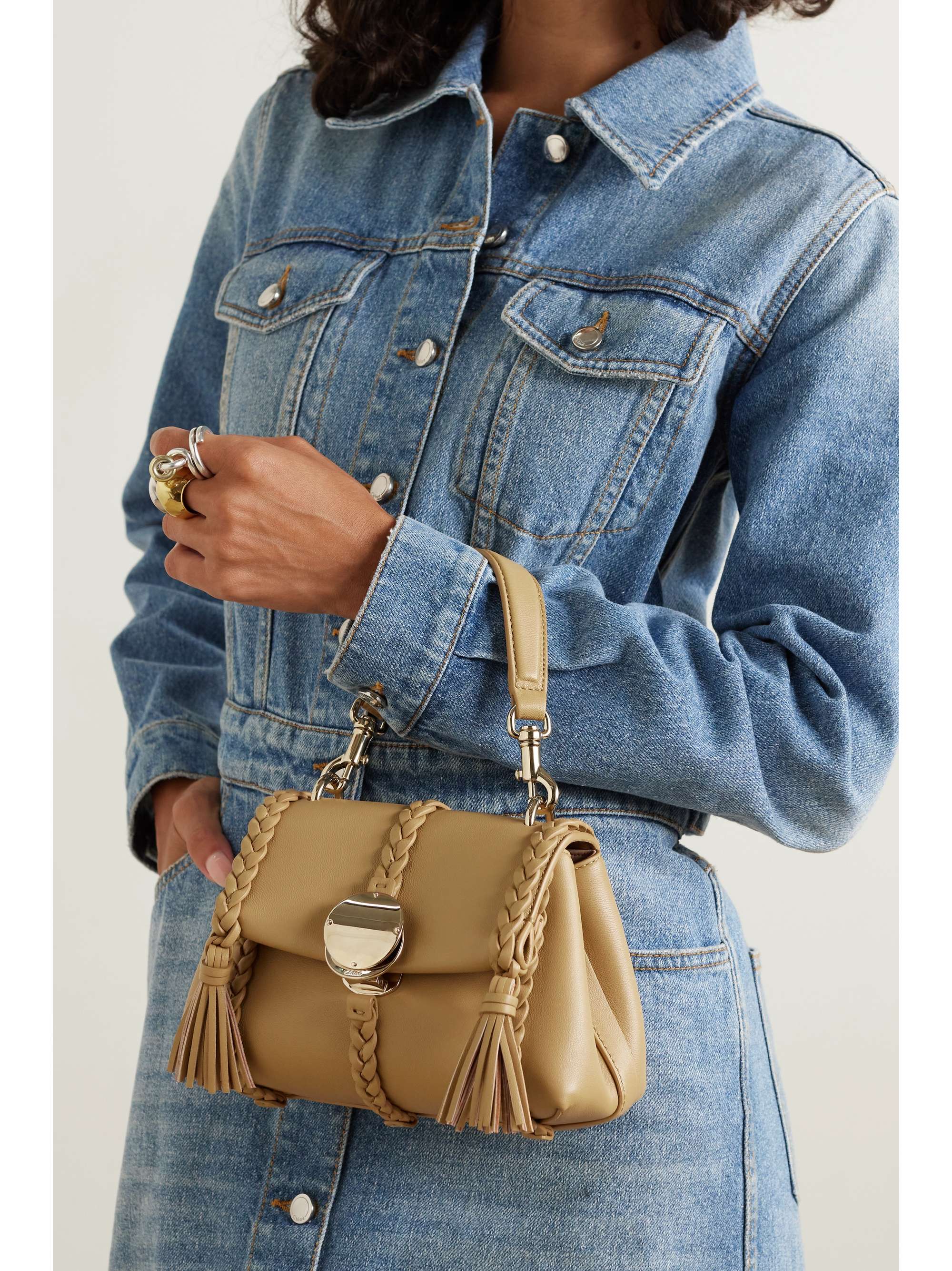 CHLOÉ + NET SUSTAIN Penelope mini braided leather shoulder bag | NET-A ...