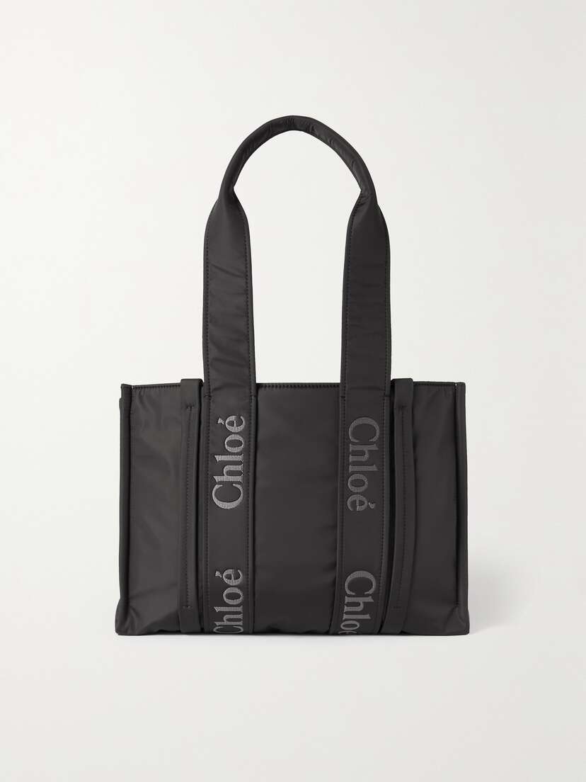 Chloé Woody Medium Embroidered Shell Tote