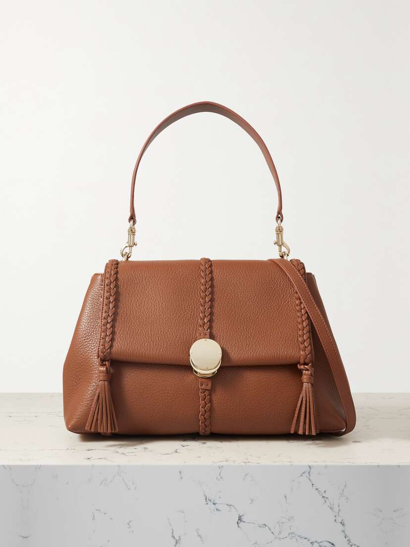 Chloé + Net Sustain Penelope Medium Braided Textured-leather Shoulder Bag