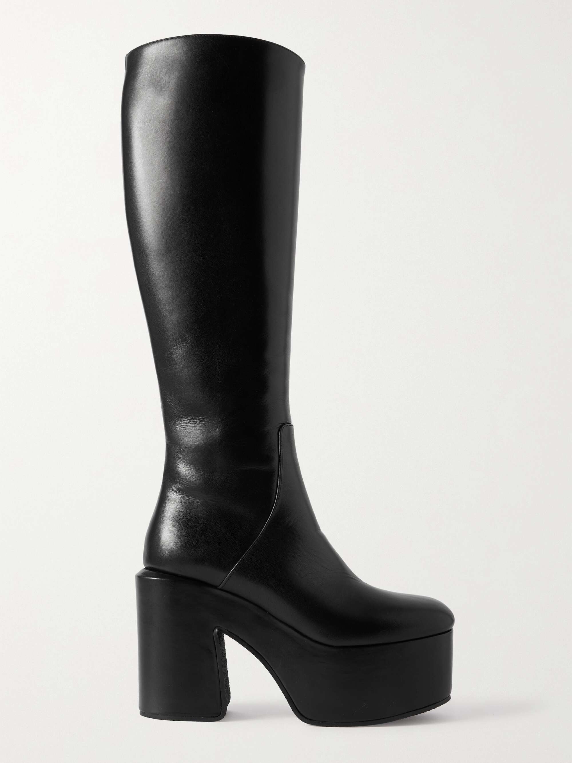 DRIES VAN NOTEN Leather platform knee boots | NET-A-PORTER