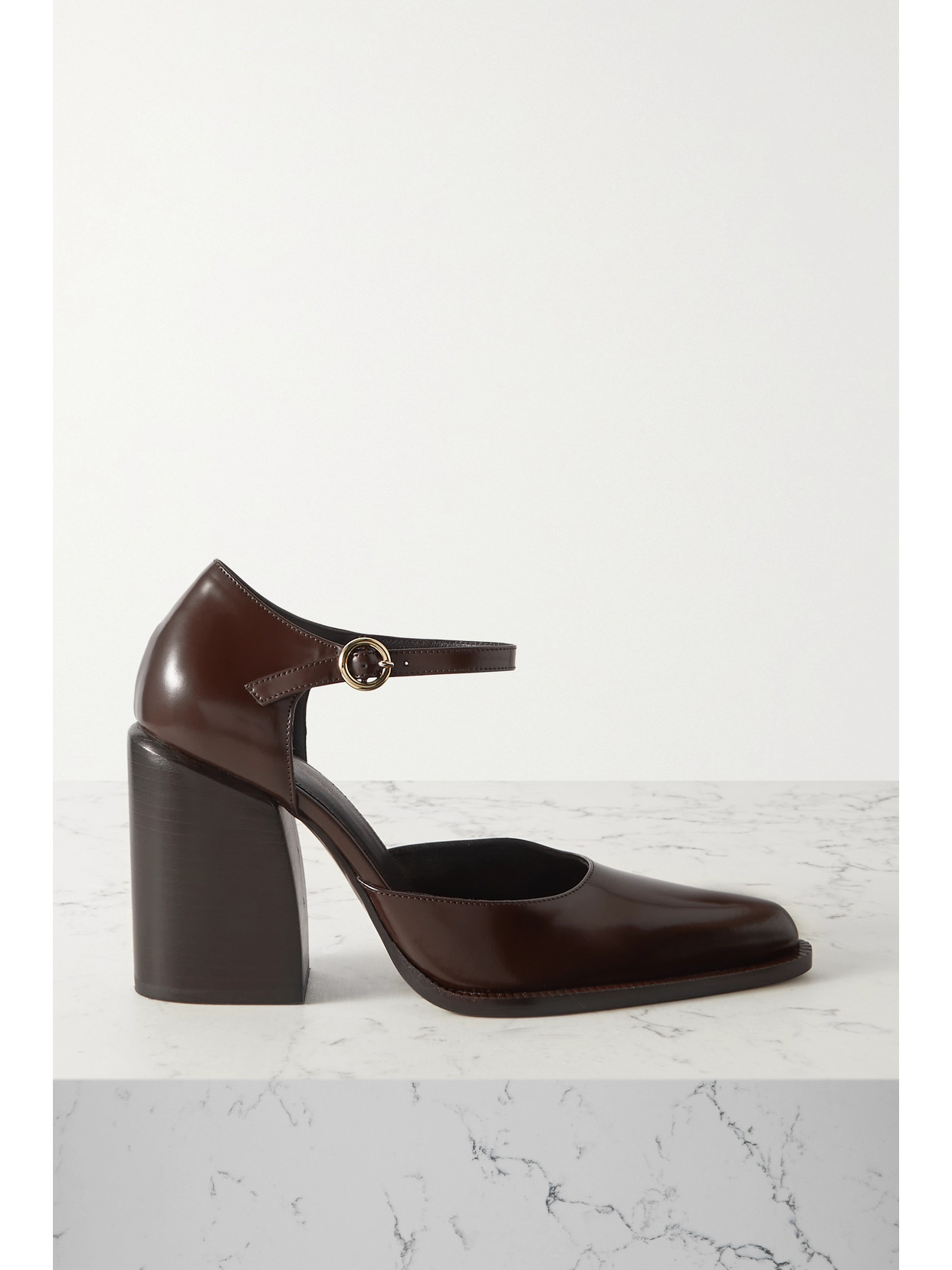 Shop Dries Van Noten Leather Mary Jane Pumps In Brown