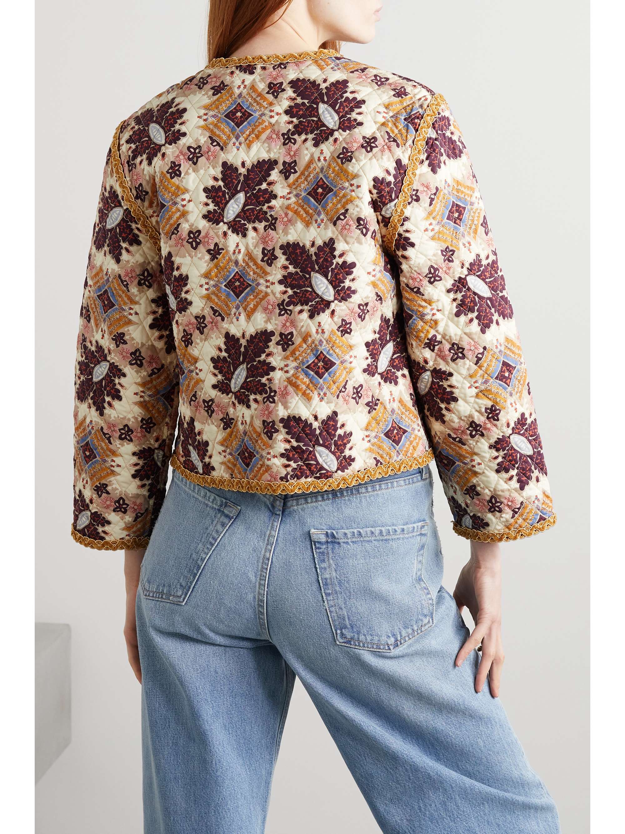 CARA CARA Marissa velvettrimmed quilted silk jacket NETAPORTER