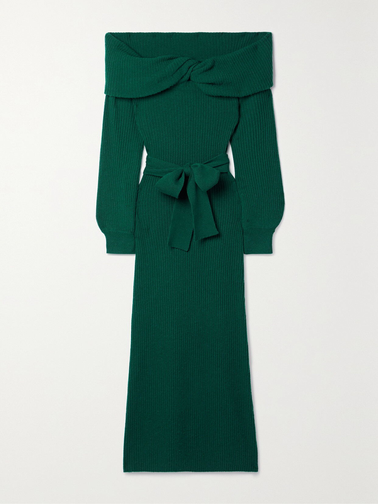 Cara Cara - Felice Off-the-shoulder Wool And Cashmere-blend Midi Dress - Green