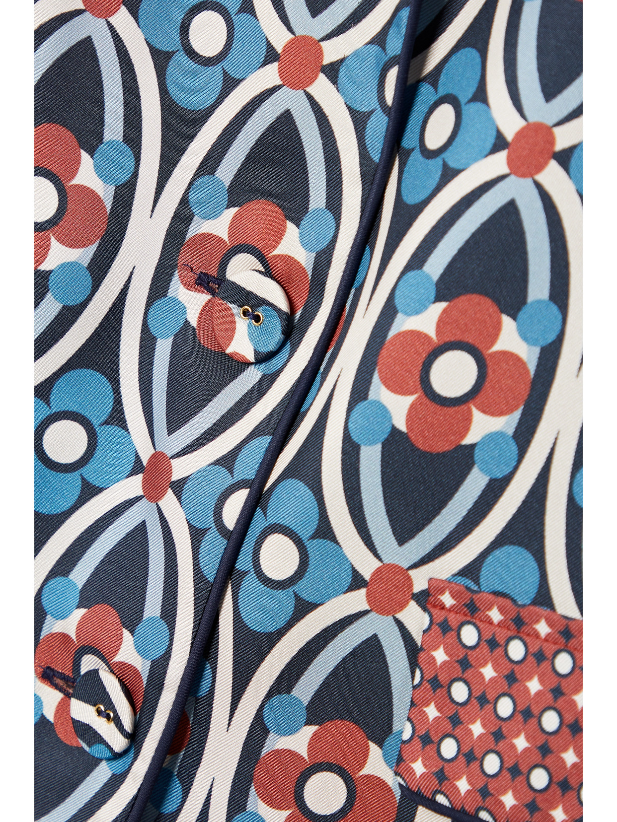 Cara Cara Venezia Printed Silk-twill Shirt In Blue