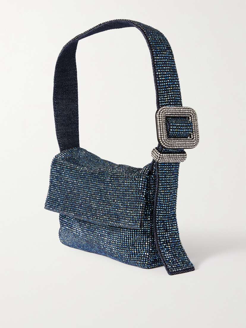 Benedetta Bruzziches Vitty La Mignon Crystal-embellished Denim Shoulder Bag