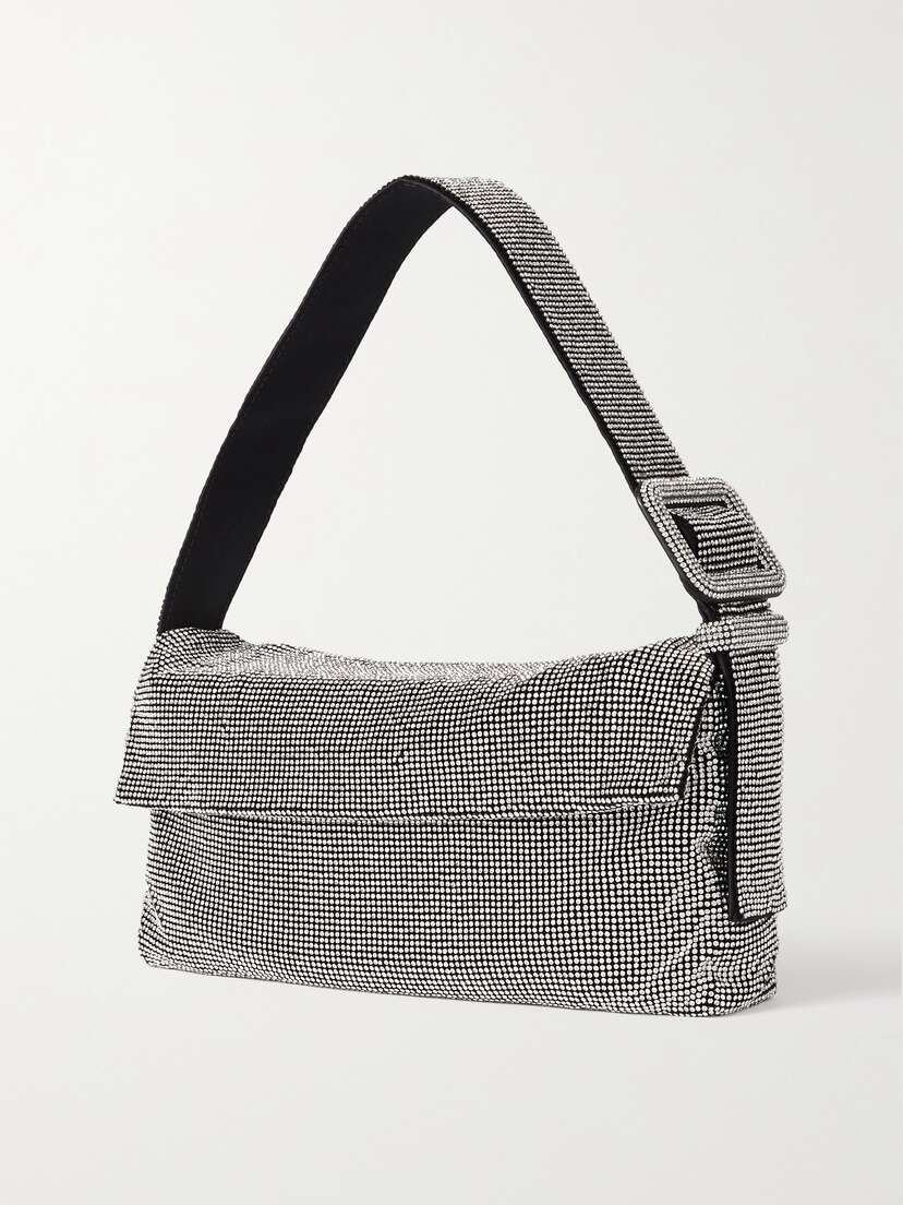 Benedetta Bruzziches Vitty La Grande Large Crystal-embellished Satin Shoulder Bag