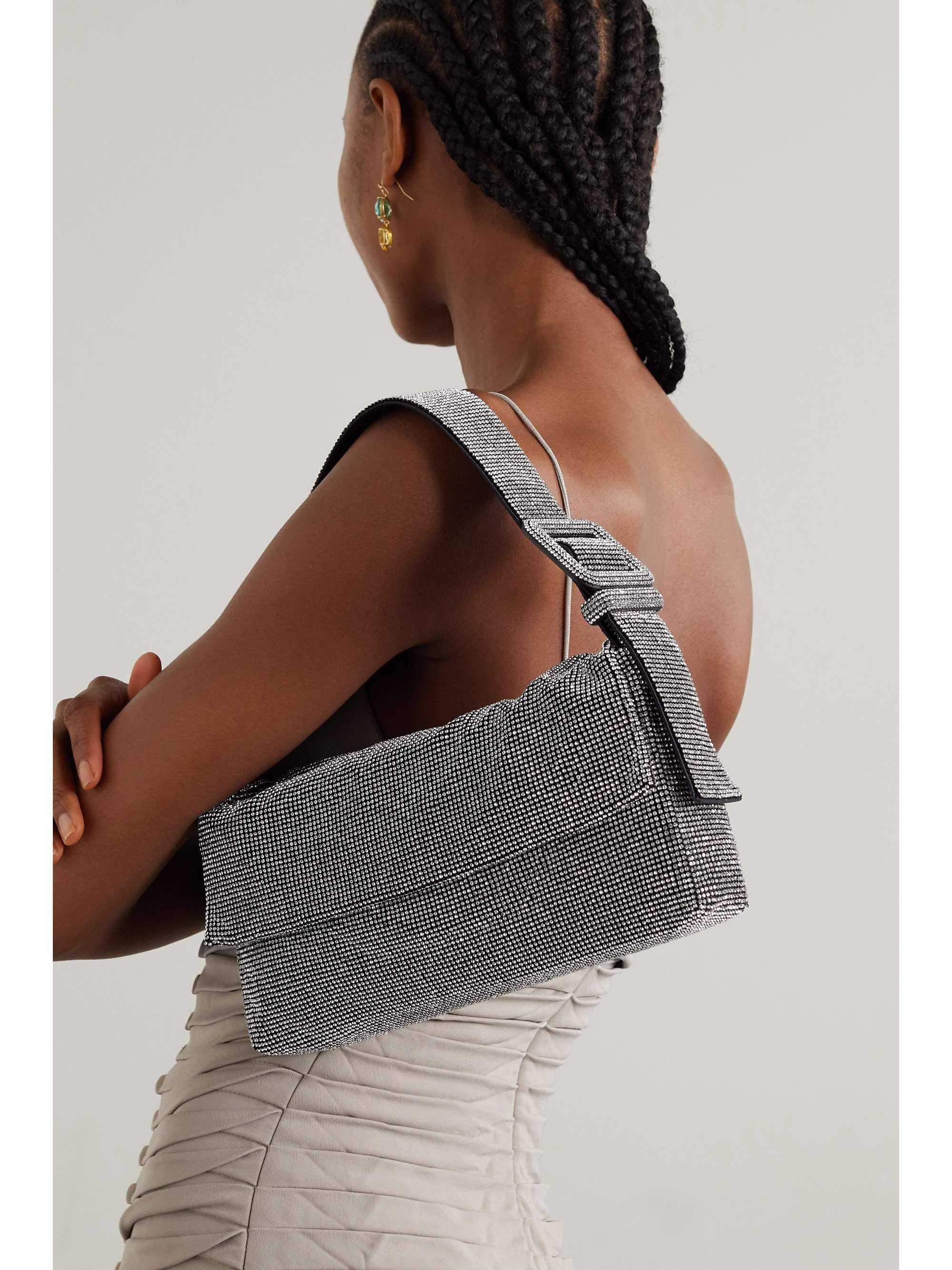 BENEDETTA BRUZZICHES Vitty La Grande large crystal-embellished satin shoulder bag