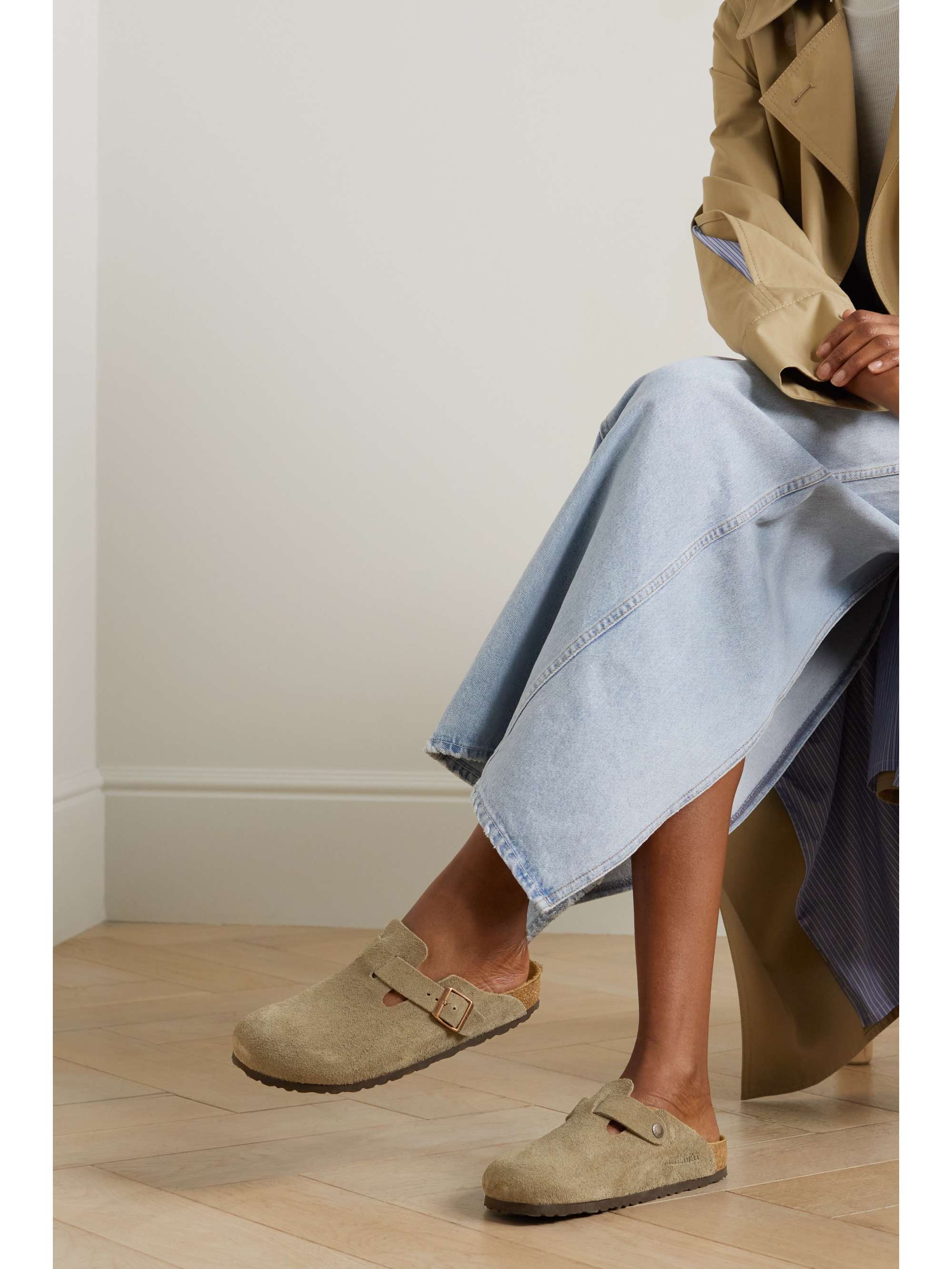 BIRKENSTOCK Boston suede clogs