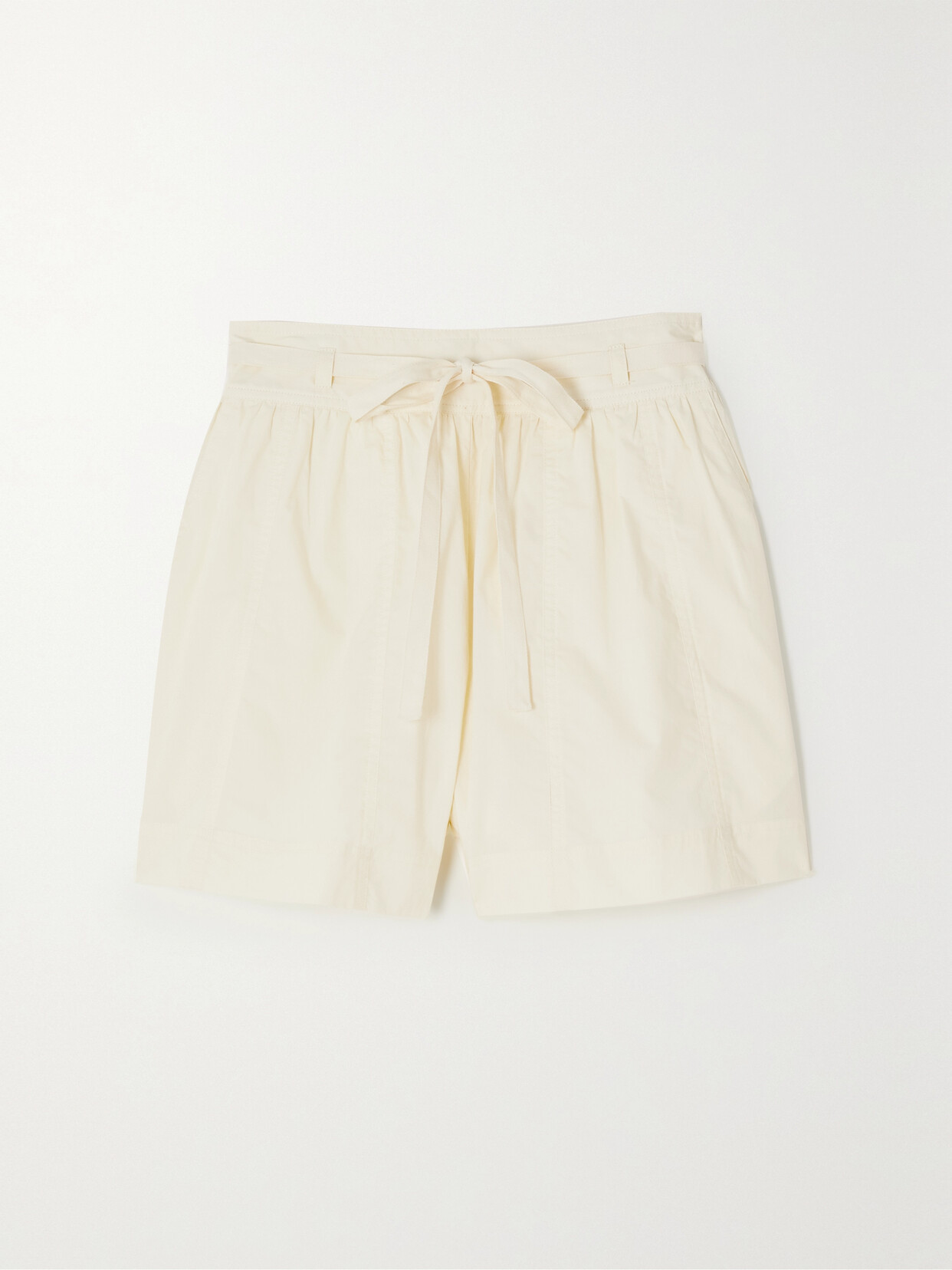 ULLA JOHNSON ANELA BELTED COTTON-POPLIN SHORTS