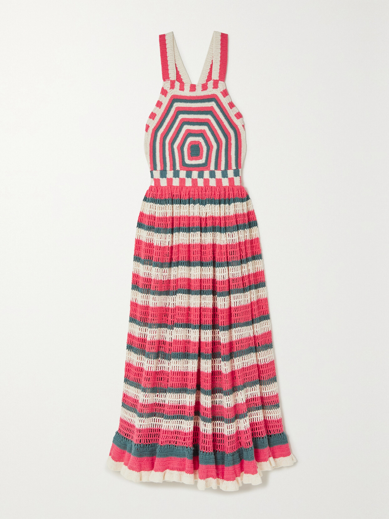 Ulla Johnson Paz Striped Crochet-knit Cotton Maxi Dress - Multi