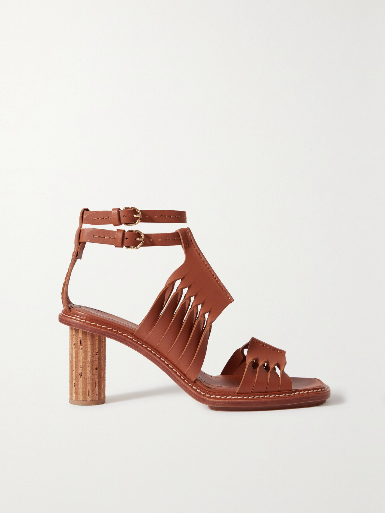 Ulla Johnson - Madeira Cutout Leather Sandals - Brown