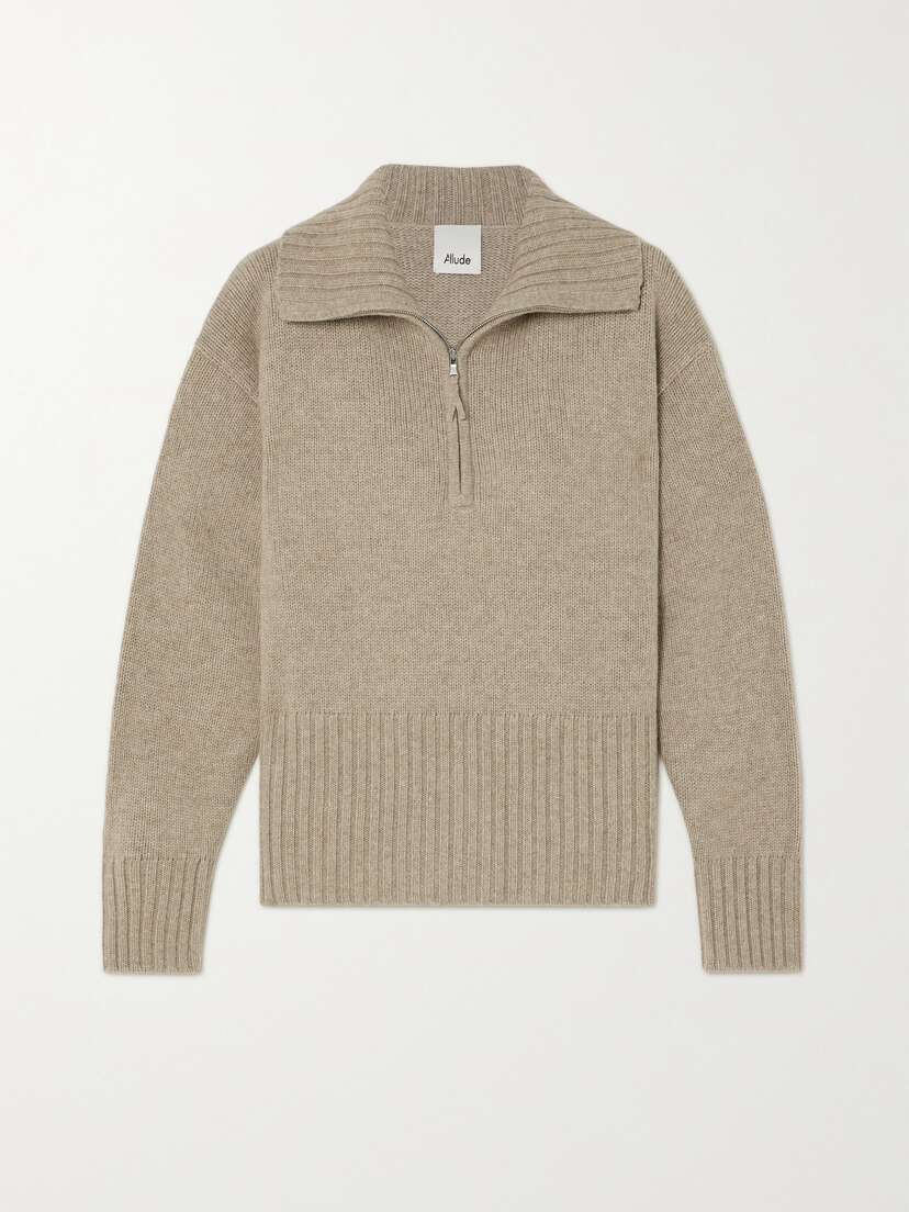 Allude Troyer Ribbed Wool And Cashmere-blend Sweater