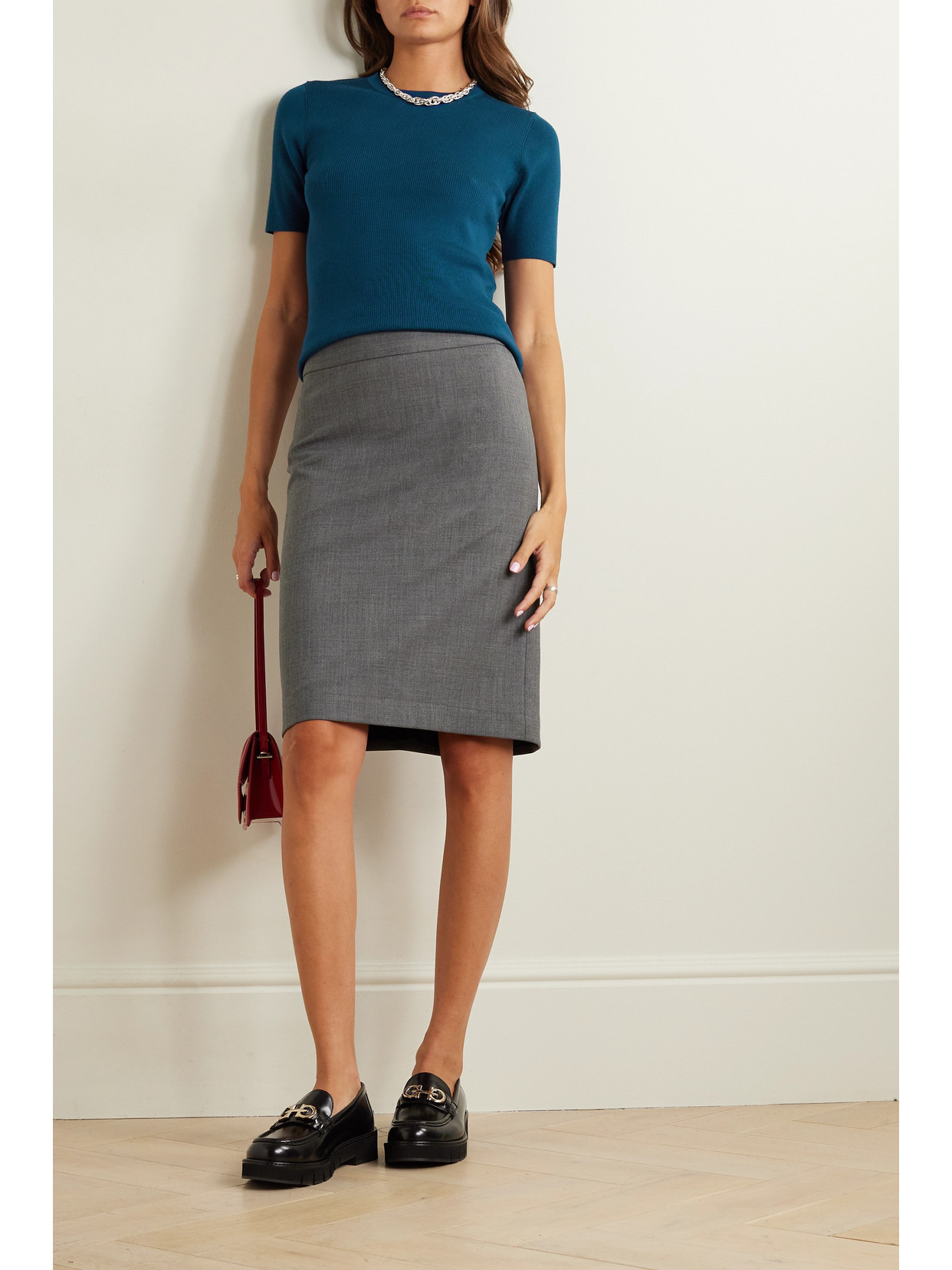 Allude Ribbed Wool Sweater In Blue