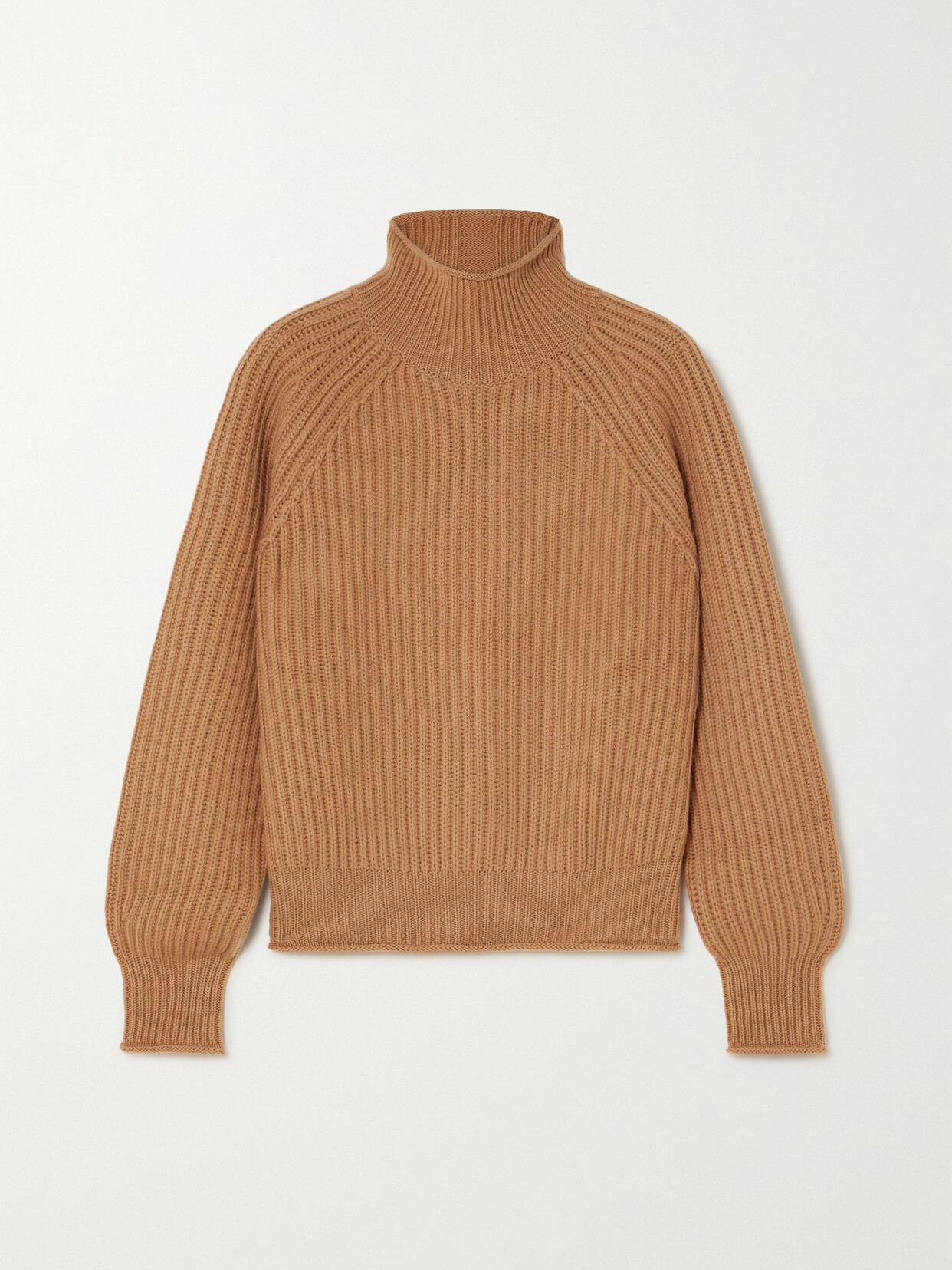 Allude - Ribbed Cashmere Turtleneck Sweater - Brown