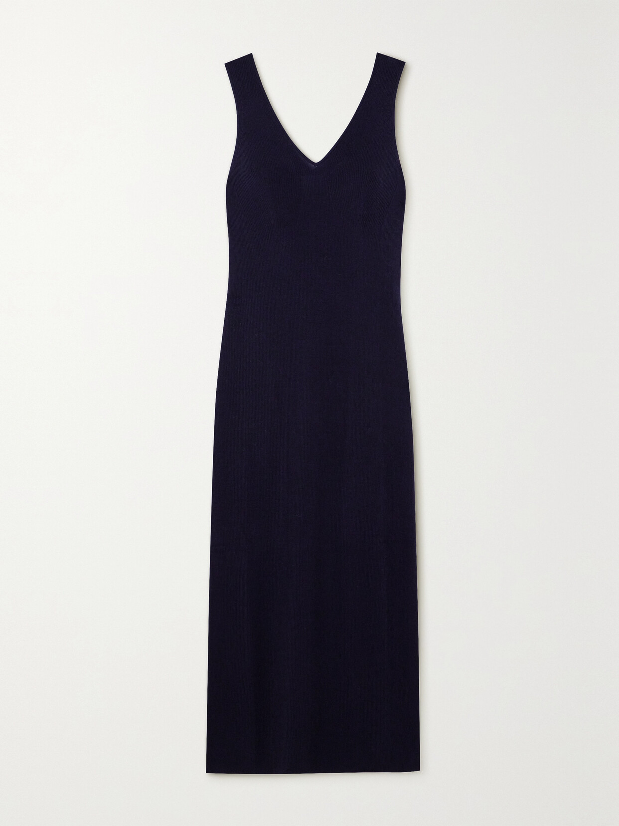 Allude - Ribbed Wool Maxi Dress - Blue