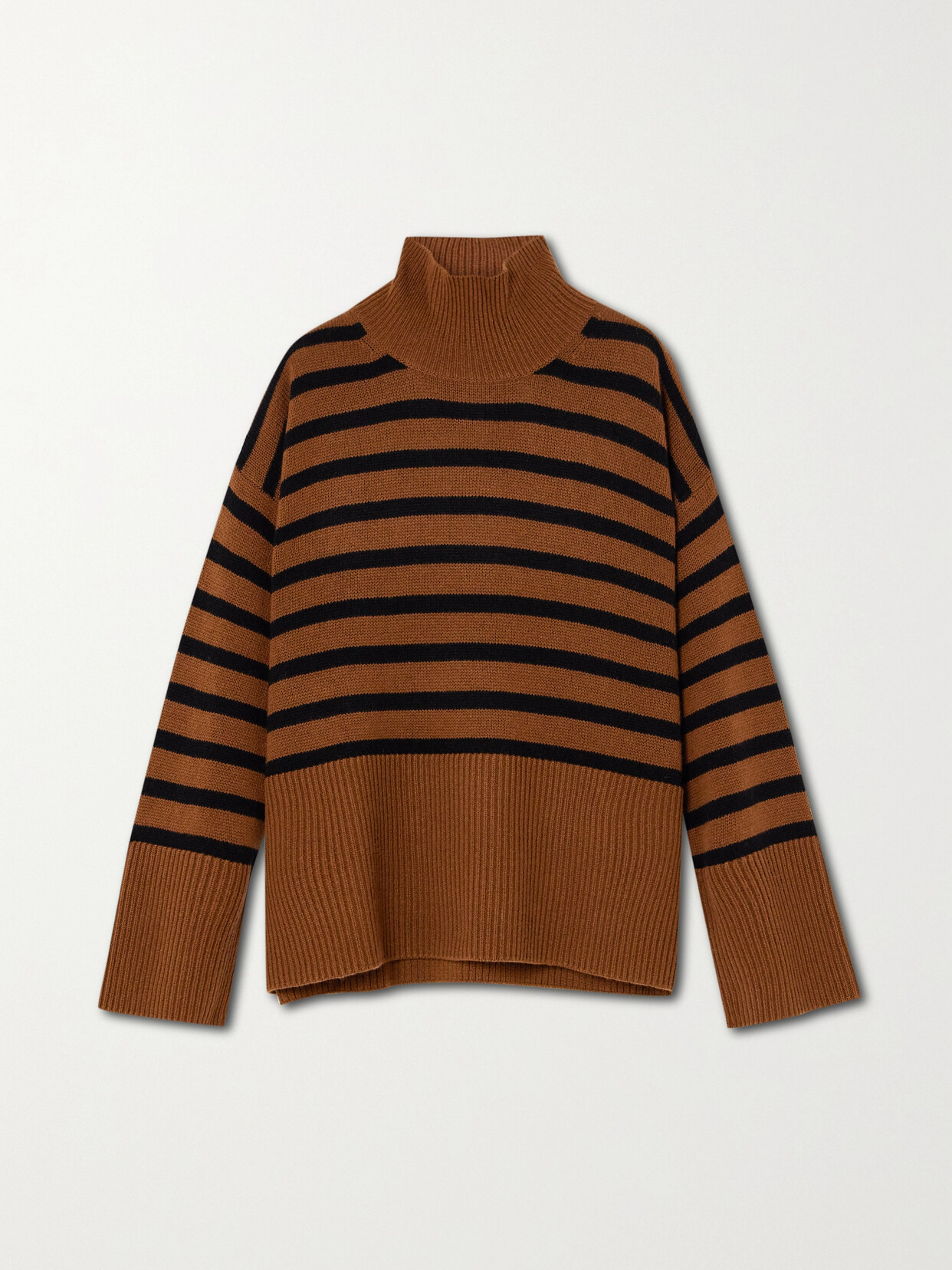 Allude - Striped Wool And Cashmere-blend Turtleneck Sweater - Brown