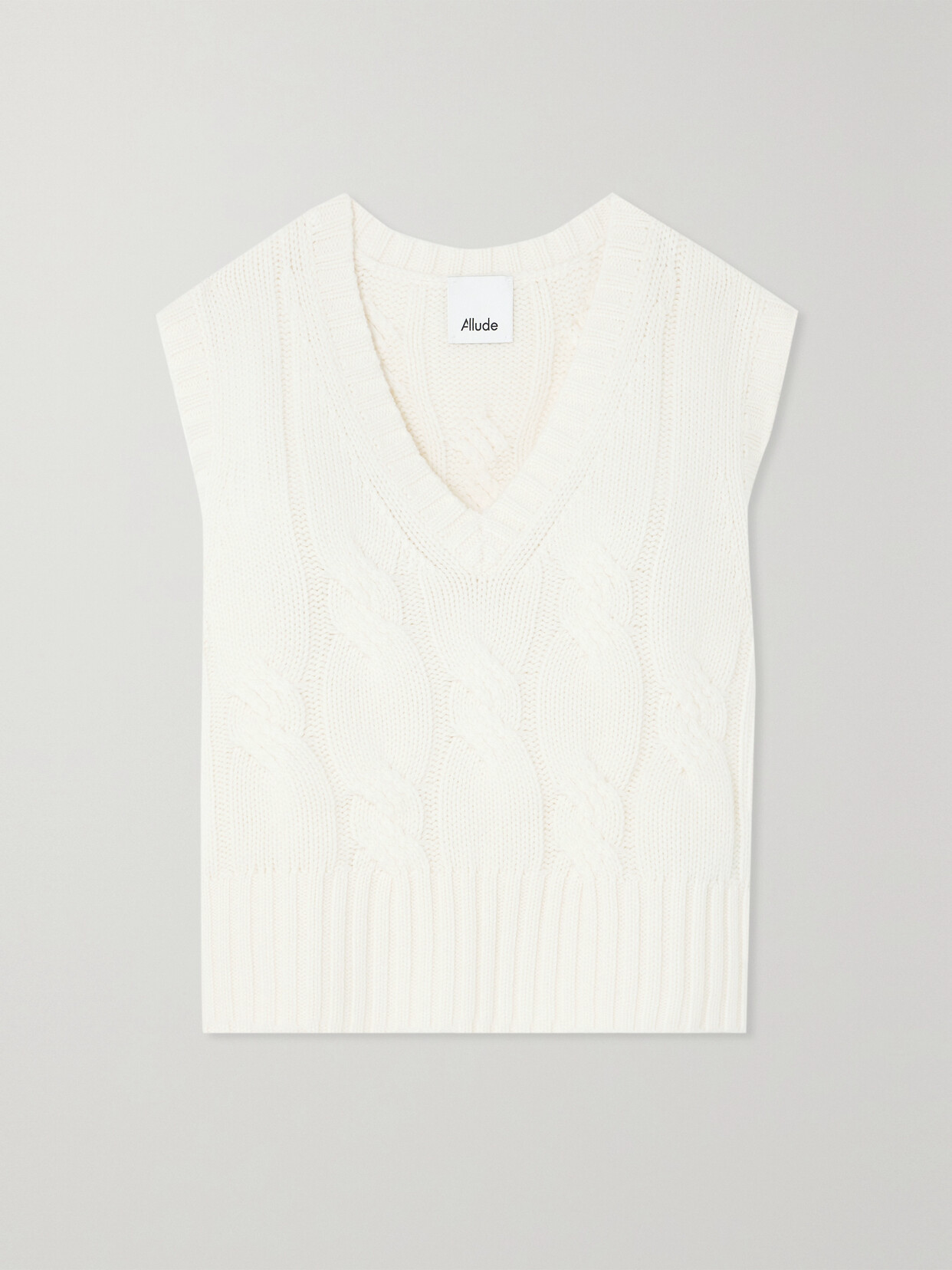 Allude - Cable-knit Cashmere Vest - White