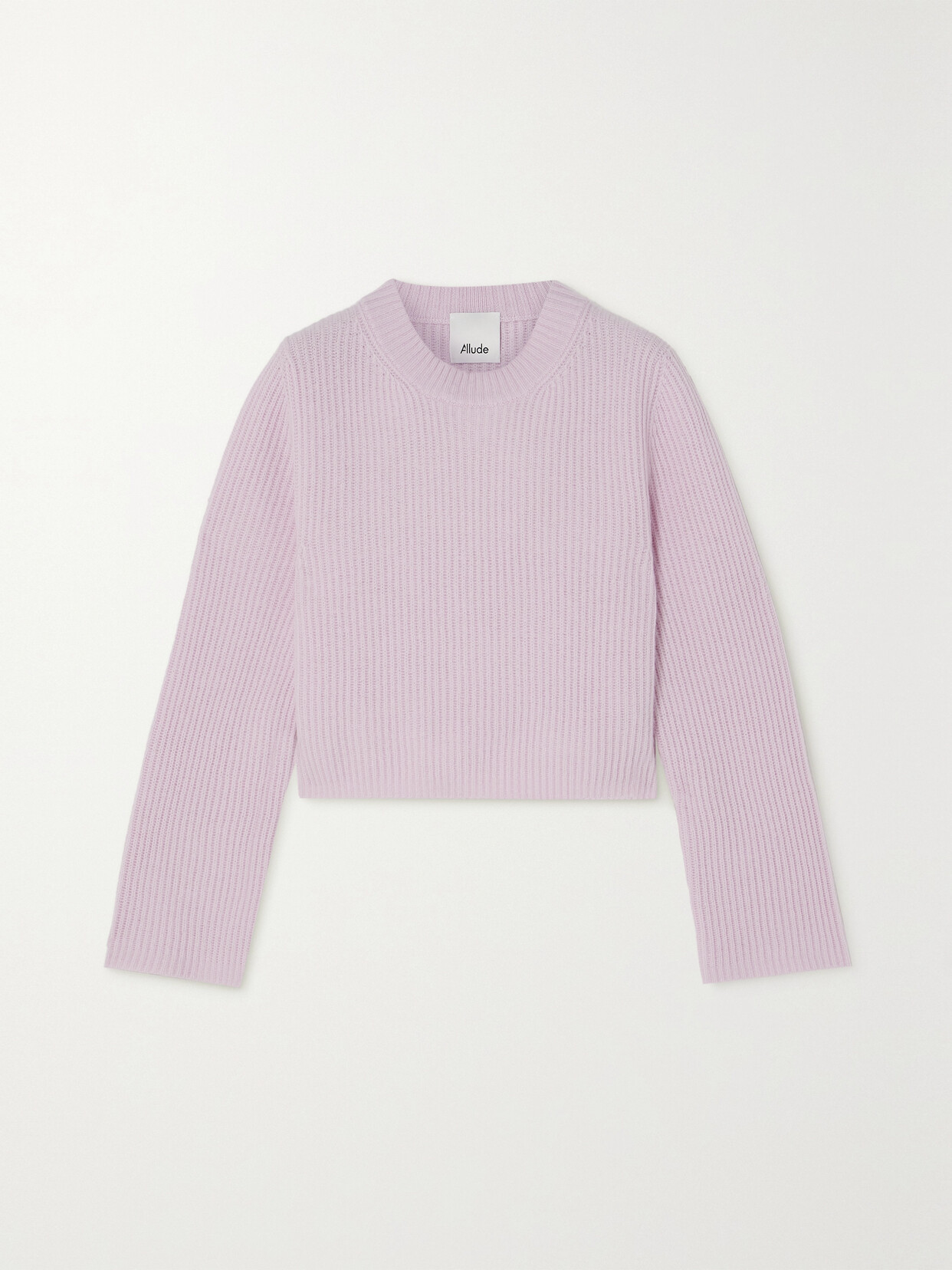 Allude Cropped Ribbed Wool And Cashmere-blend Sweater In Pink