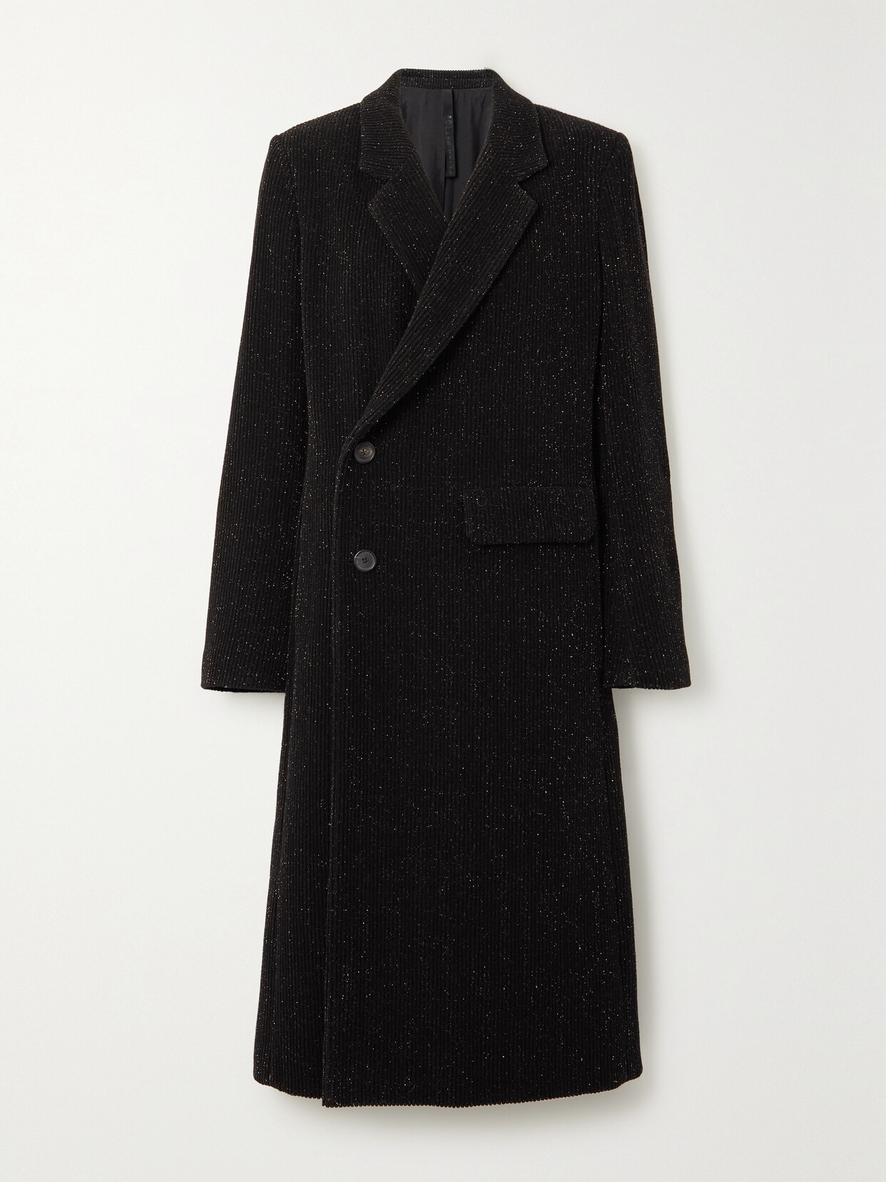 Petar Petrov - Metallic Ribbed Corduroy Coat - Black