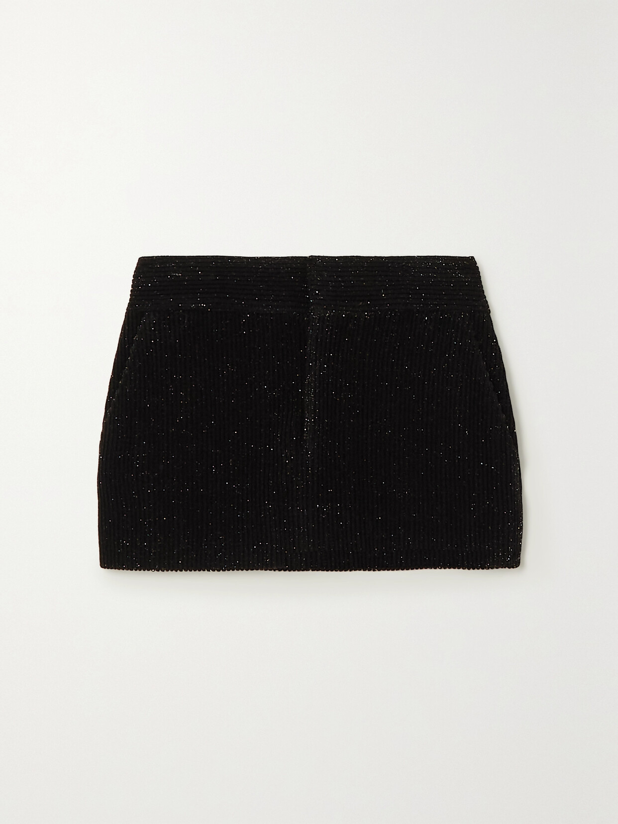 Petar Petrov Metallic Ribbed Corduroy Mini Skirt - Black