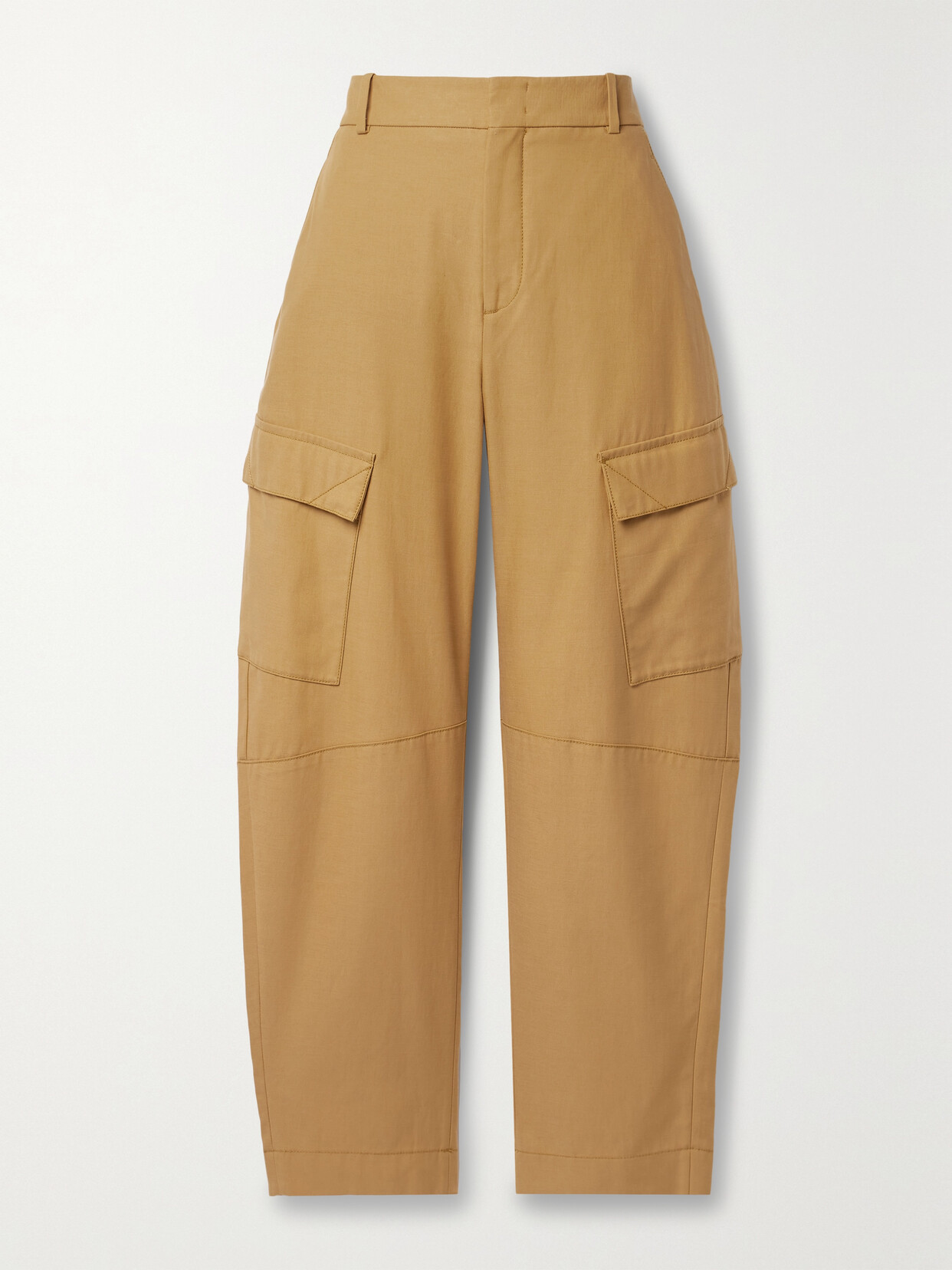 Another Tomorrow + Net Sustain Lyocell And Cotton-blend Tapered Cargo Pants In Brown