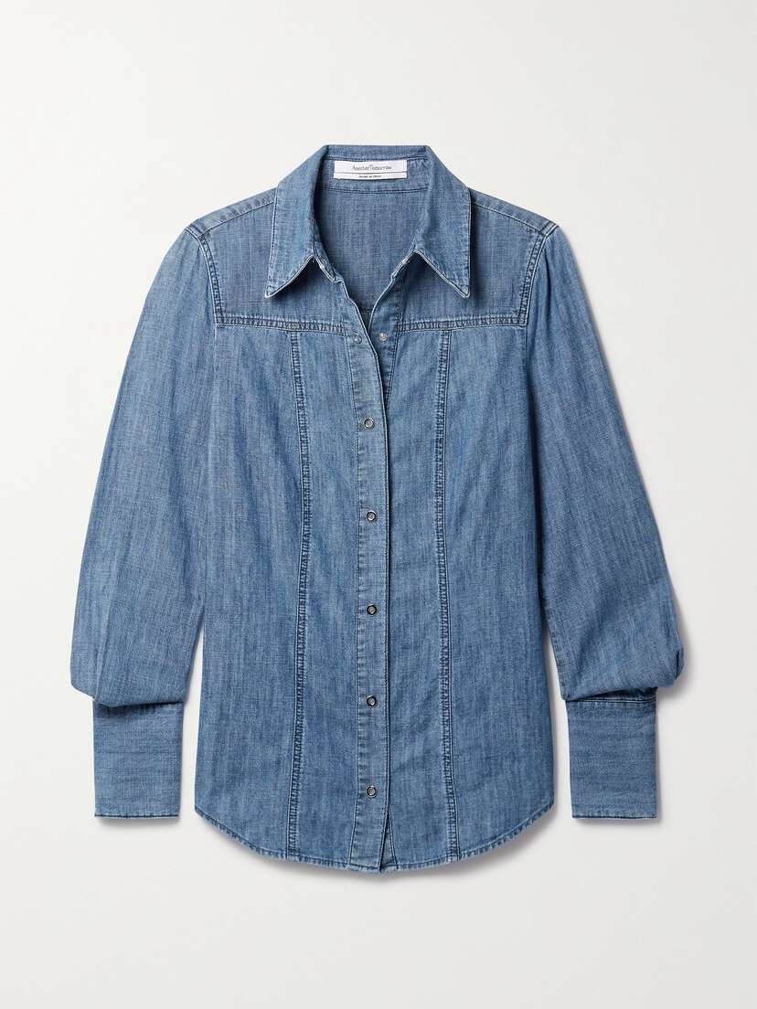 Another Tomorrow + Net Sustain Organic Cotton-chambray Shirt