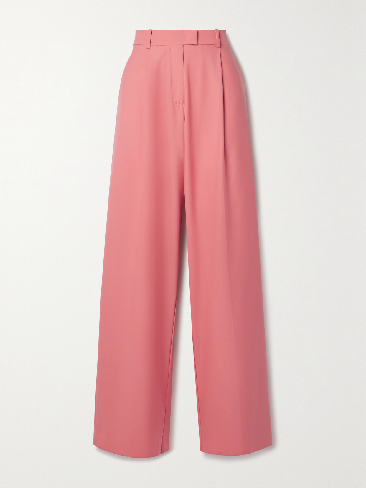 Shop Another Tomorrow + Net Sustain Pleated Wool Wide-leg Pants In Orange