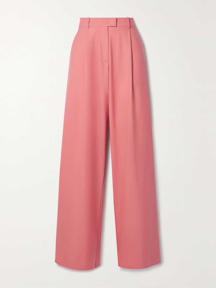 Another Tomorrow + Net Sustain Pleated Wool Wide-leg Pants